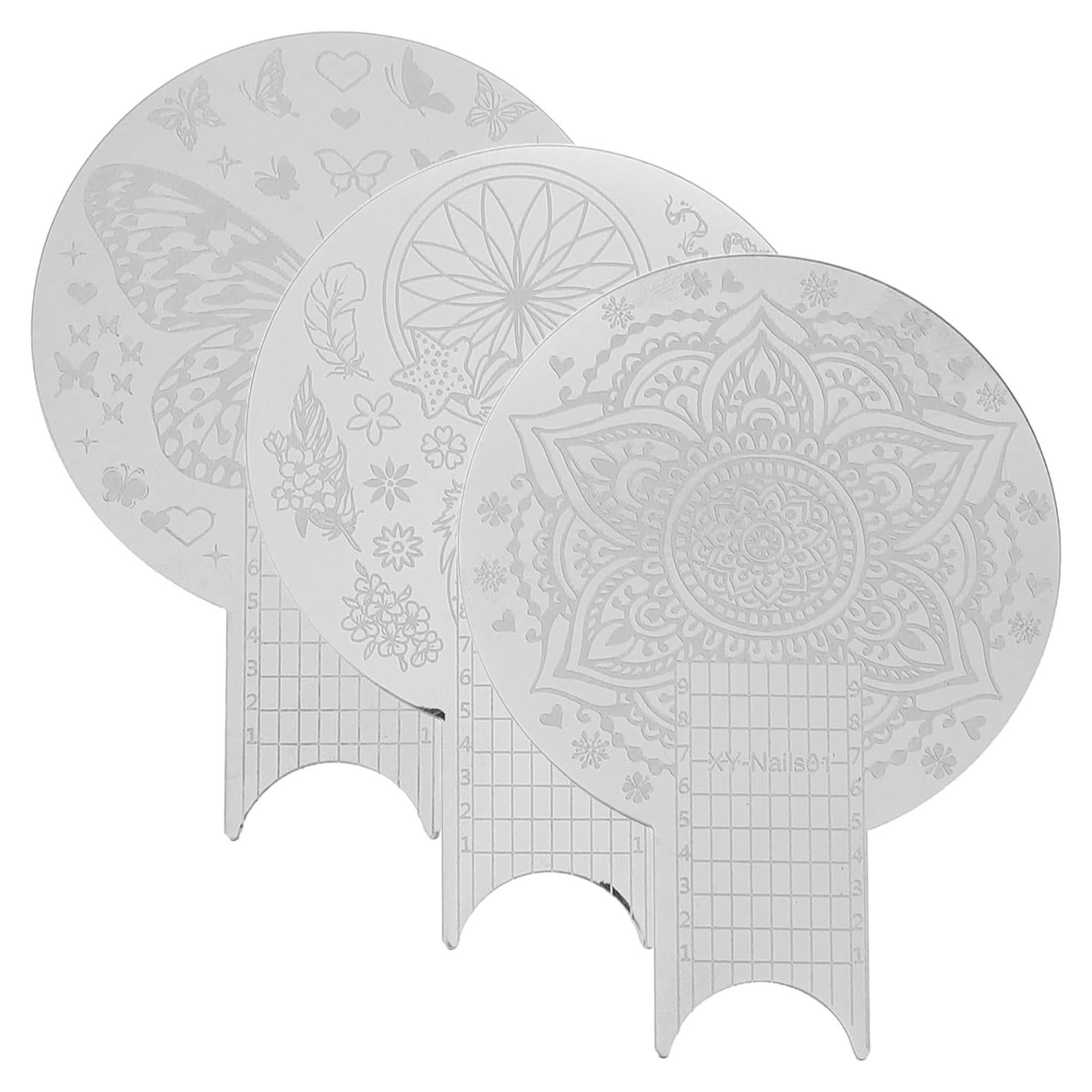 Kit de Estampado de Uñas Healeved 3 Piezas Acero Inoxidable