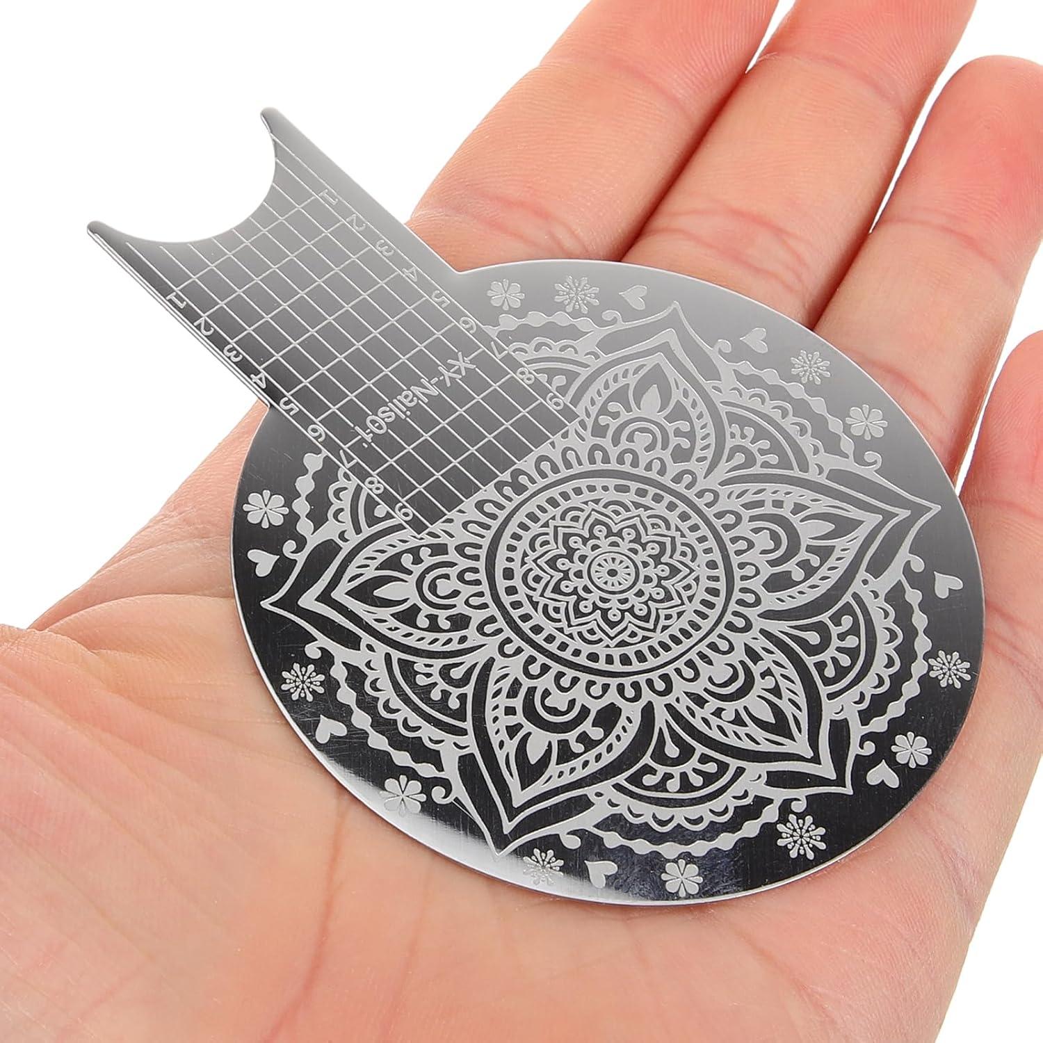 Kit de Estampado de Uñas Healeved 3 Piezas Acero Inoxidable