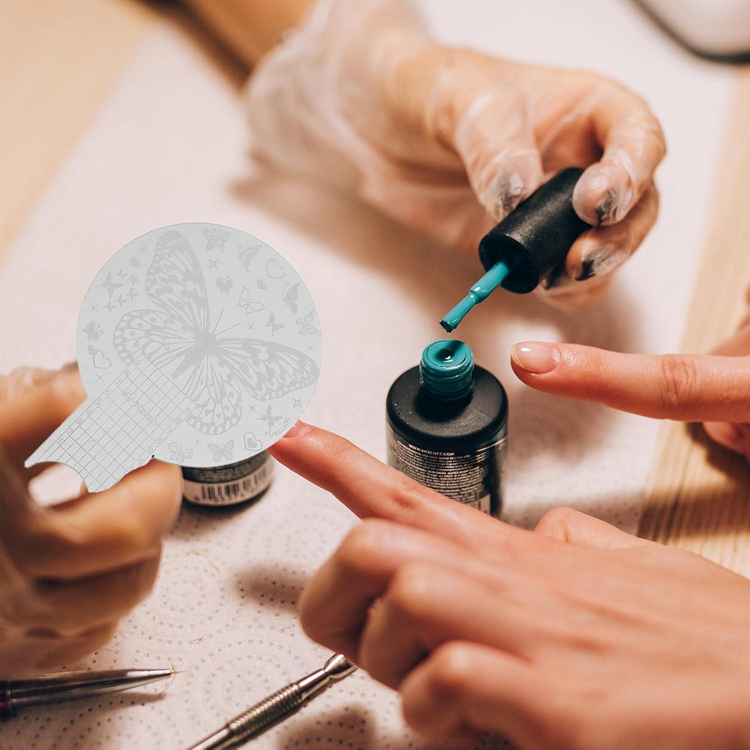 Kit de Estampado de Uñas Healeved 3 Piezas Acero Inoxidable