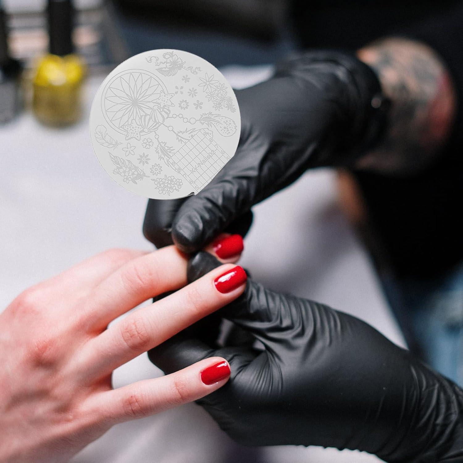 Kit de Estampado de Uñas Healeved 3 Piezas Acero Inoxidable