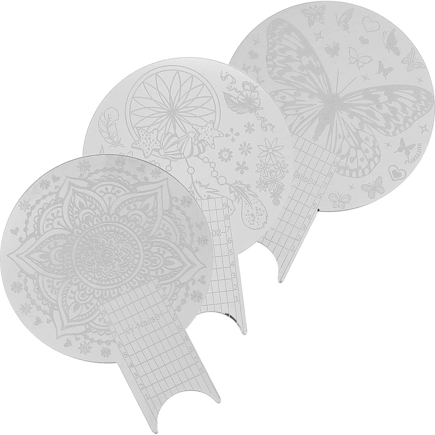 Kit de Estampado de Uñas Healeved 3 Piezas Acero Inoxidable