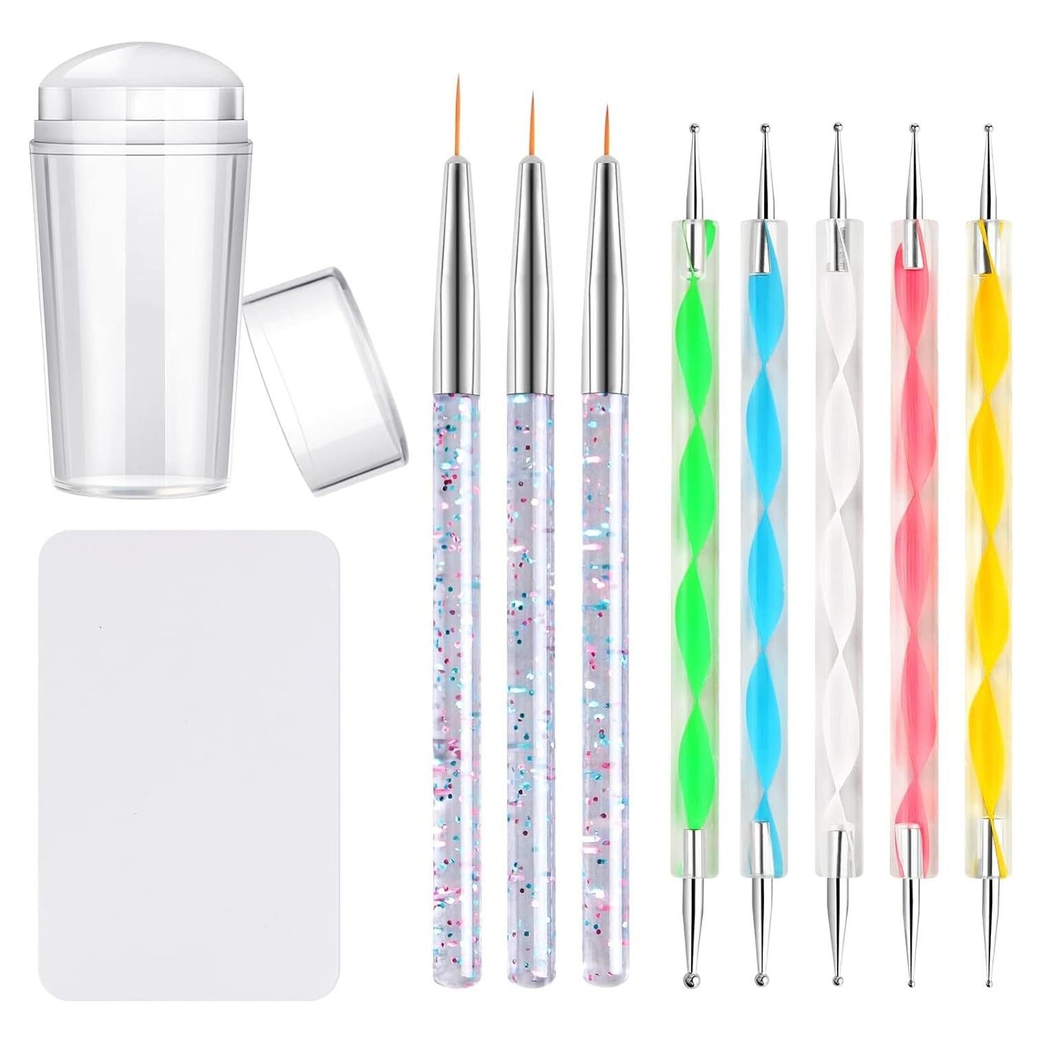 Set de Sellador de Uñas Kalolary con Pinceles y Bolígrafos