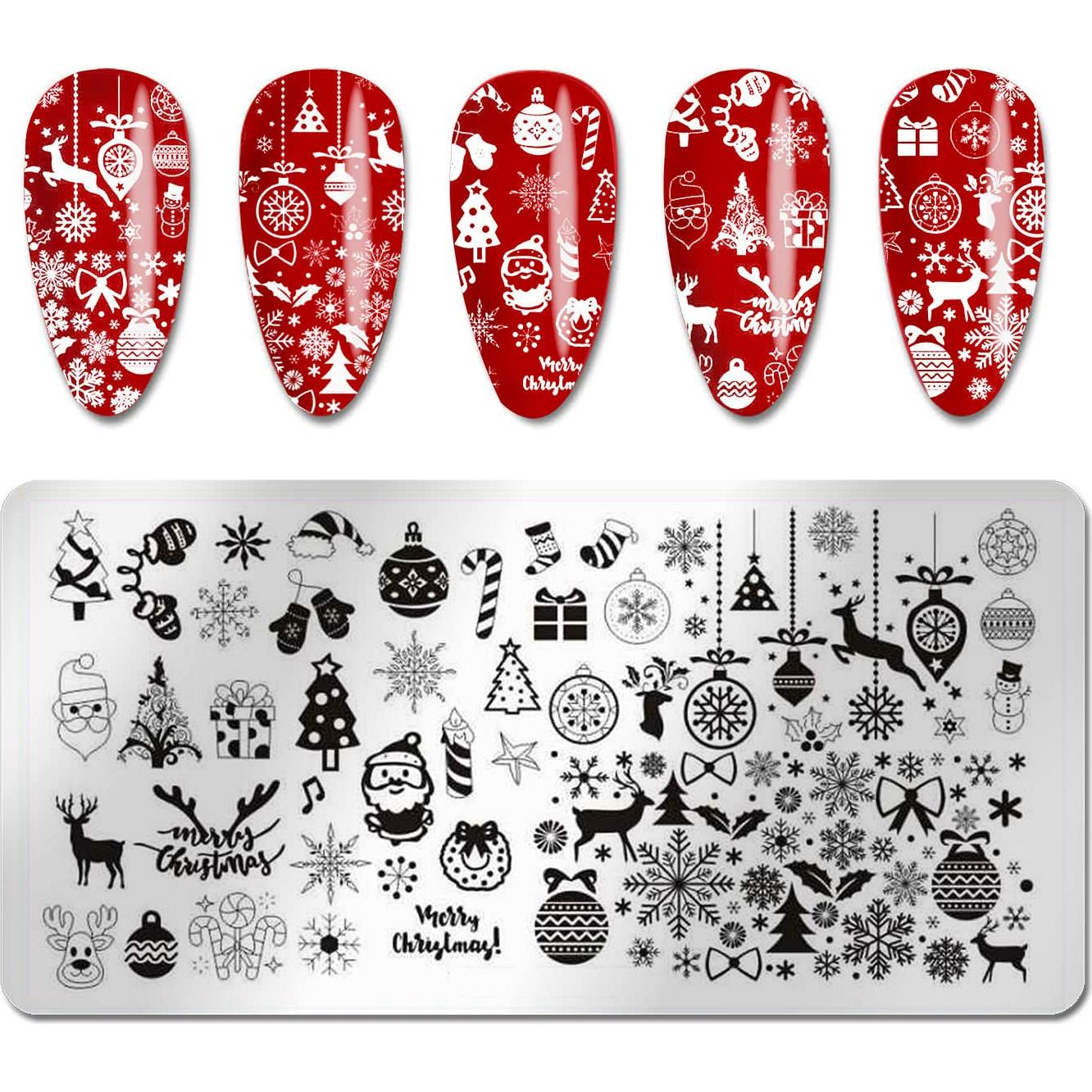 Kit de Estampado de Uñas Navidad 6 Piezas JERCLITY