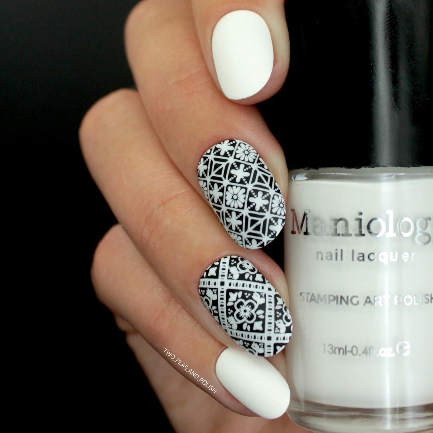 Conjunto de Esmaltes de Estampado Maniology Negro y Blanco 13ml