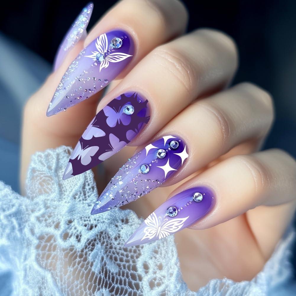 Kit de Estampado de Uñas PH PandaHall 2 Placas Mariposa 140 Patrones