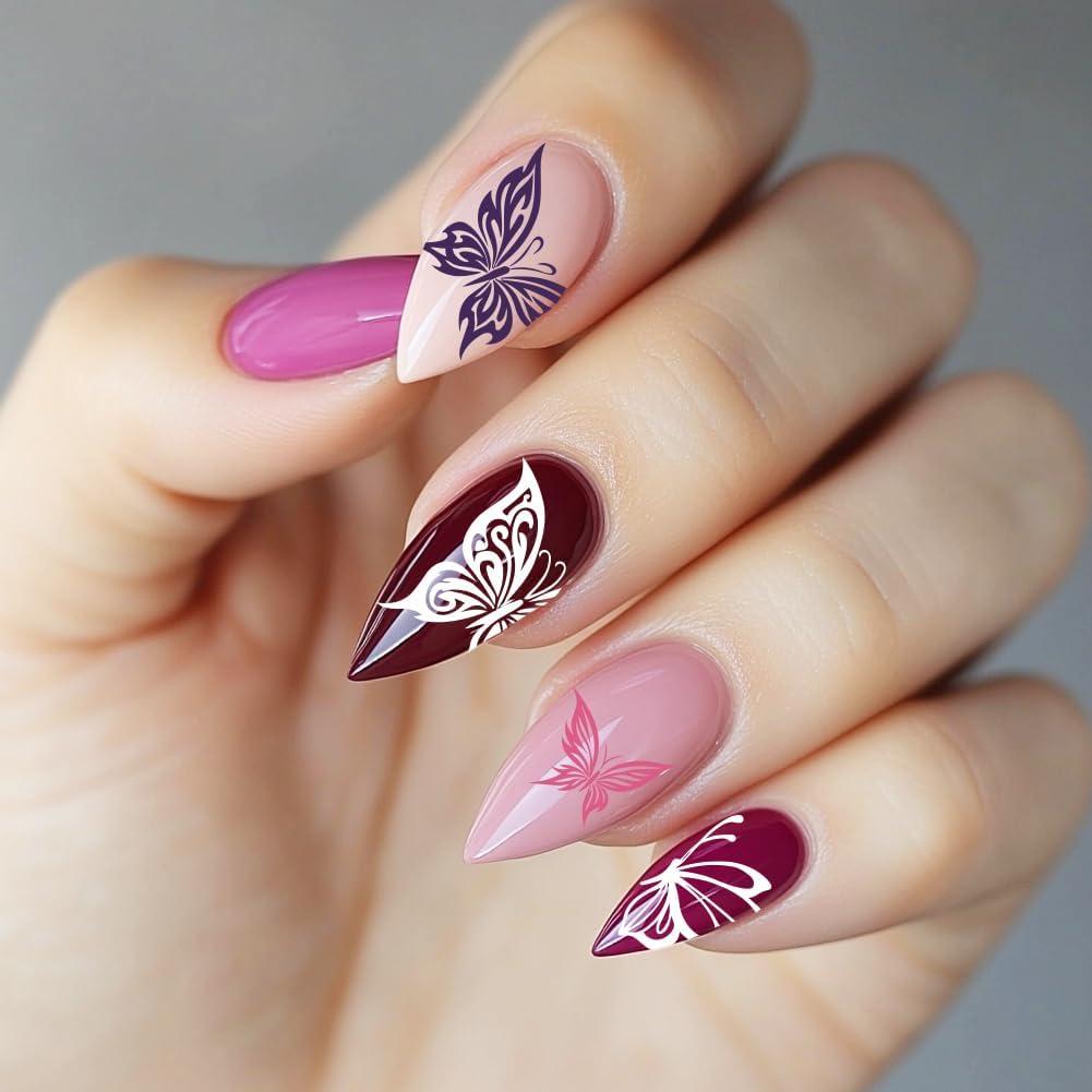 Kit de Estampado de Uñas PH PandaHall 2 Placas Mariposa 140 Patrones