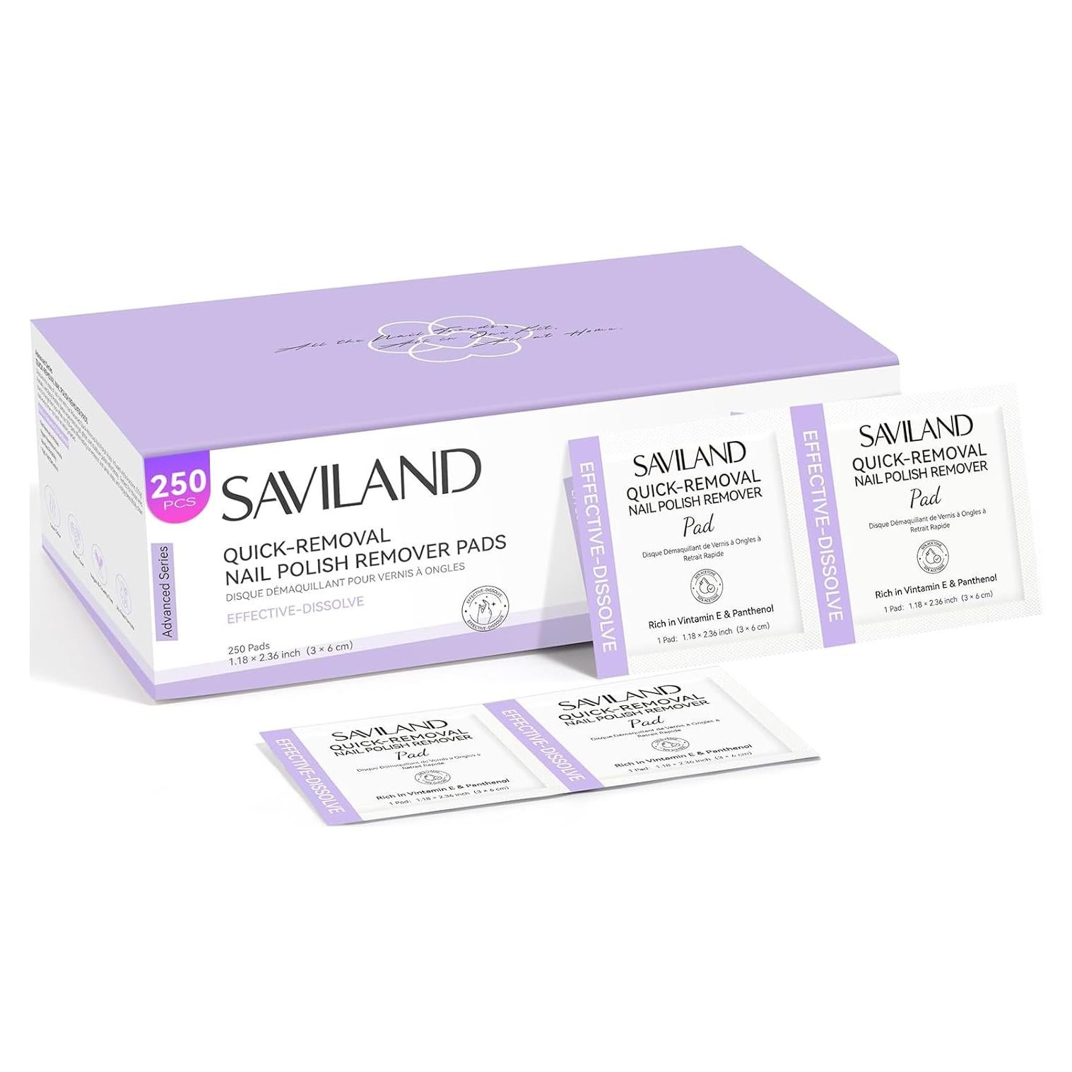 Almohadillas Removedoras de Esmalte de Uñas SAVILAND 250 Pcs
