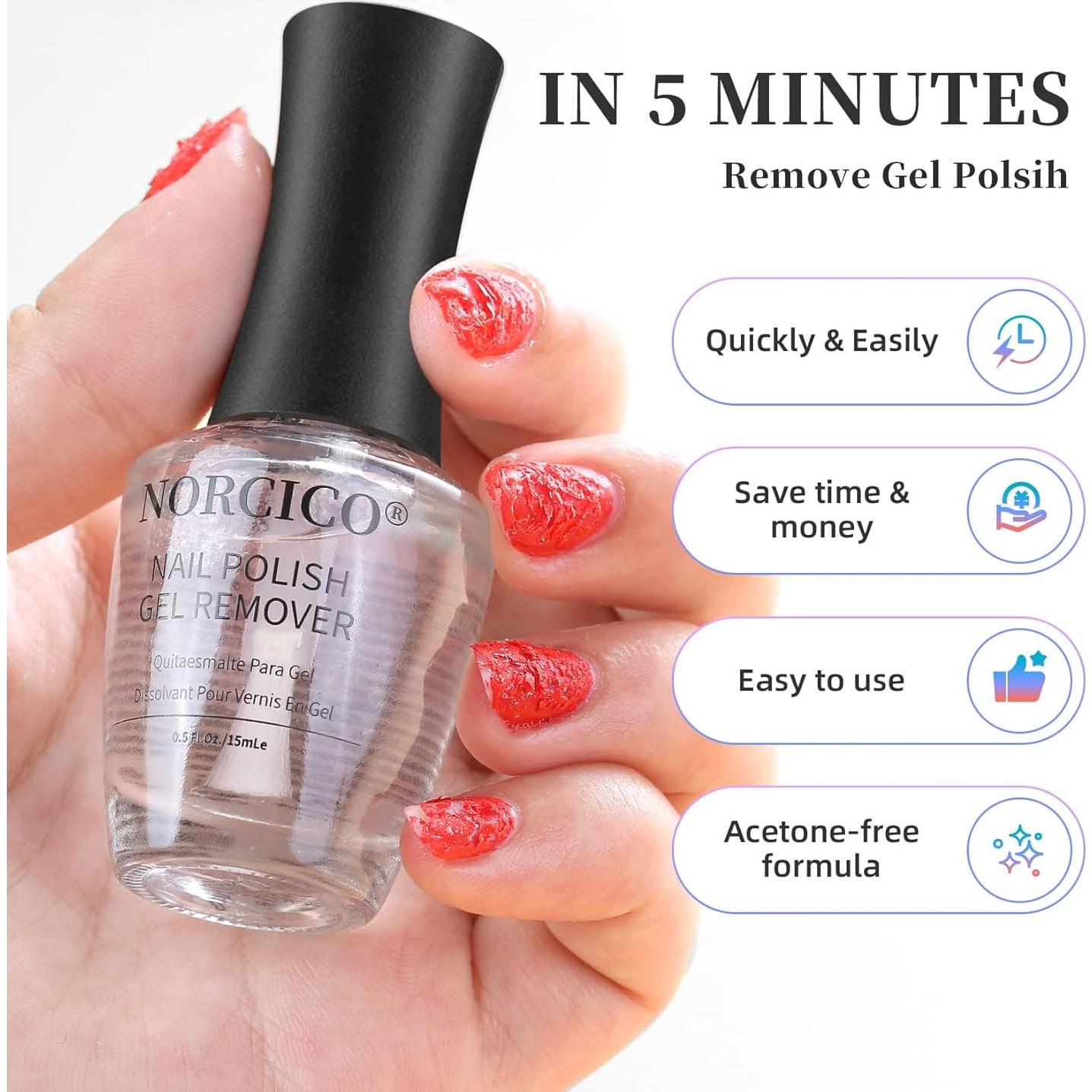 Removedor de Esmalte en Gel NORCICO 15ml Sin Acetona