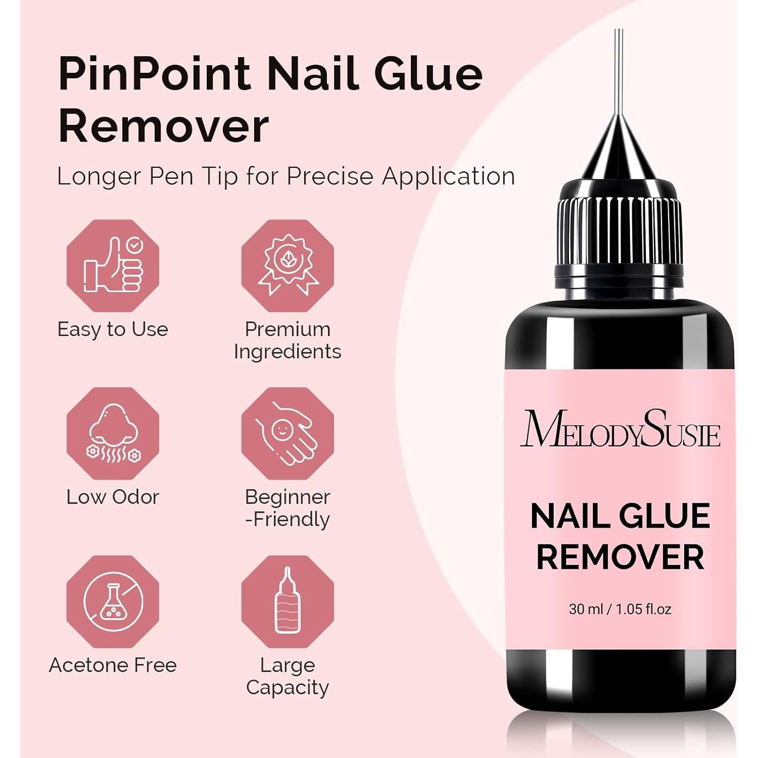 Removedor de Pegamento para Uñas MelodySusie 30ml Sin Acetona