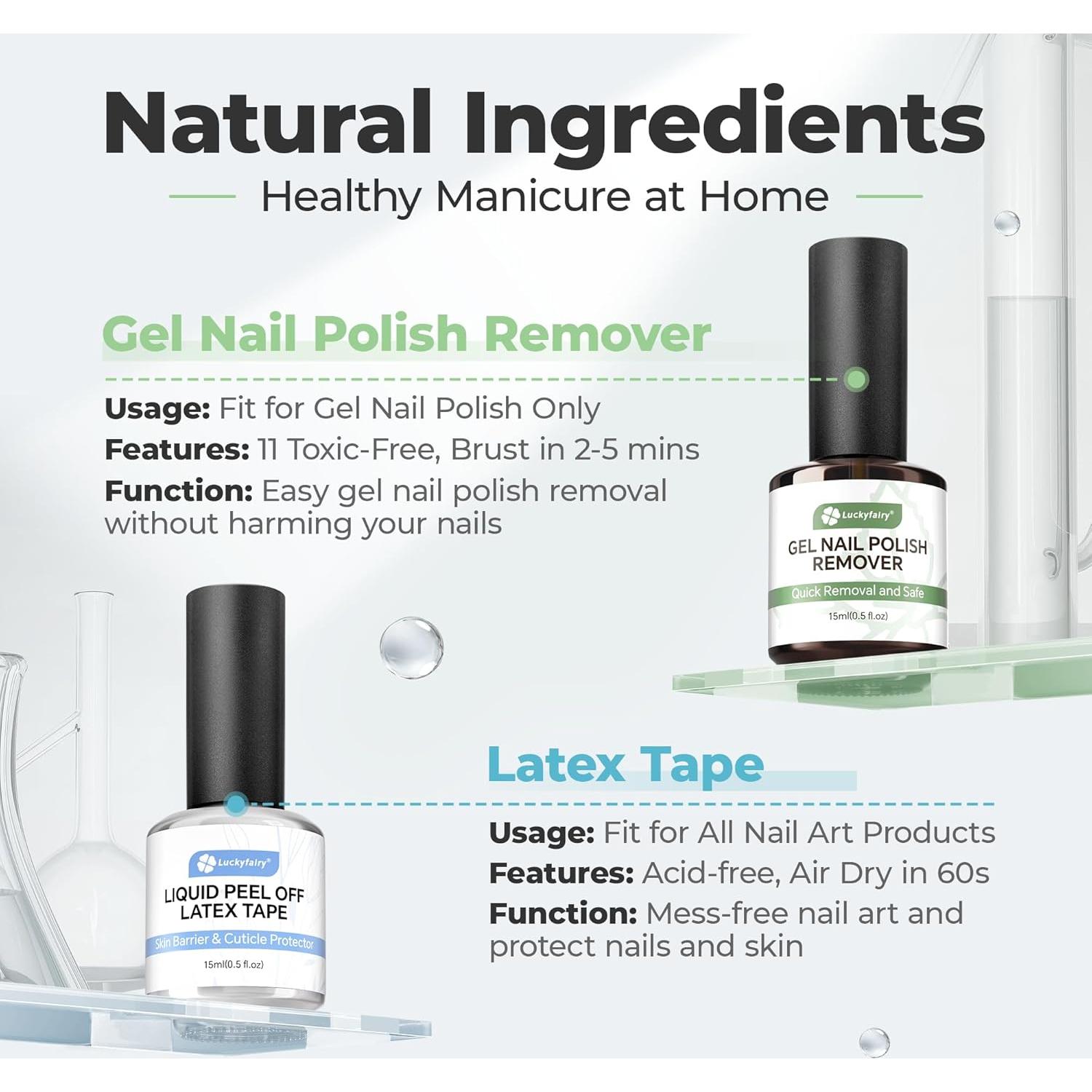 Removedor de Esmalte de Uñas en Gel Luckyfairy 15ml Rápido