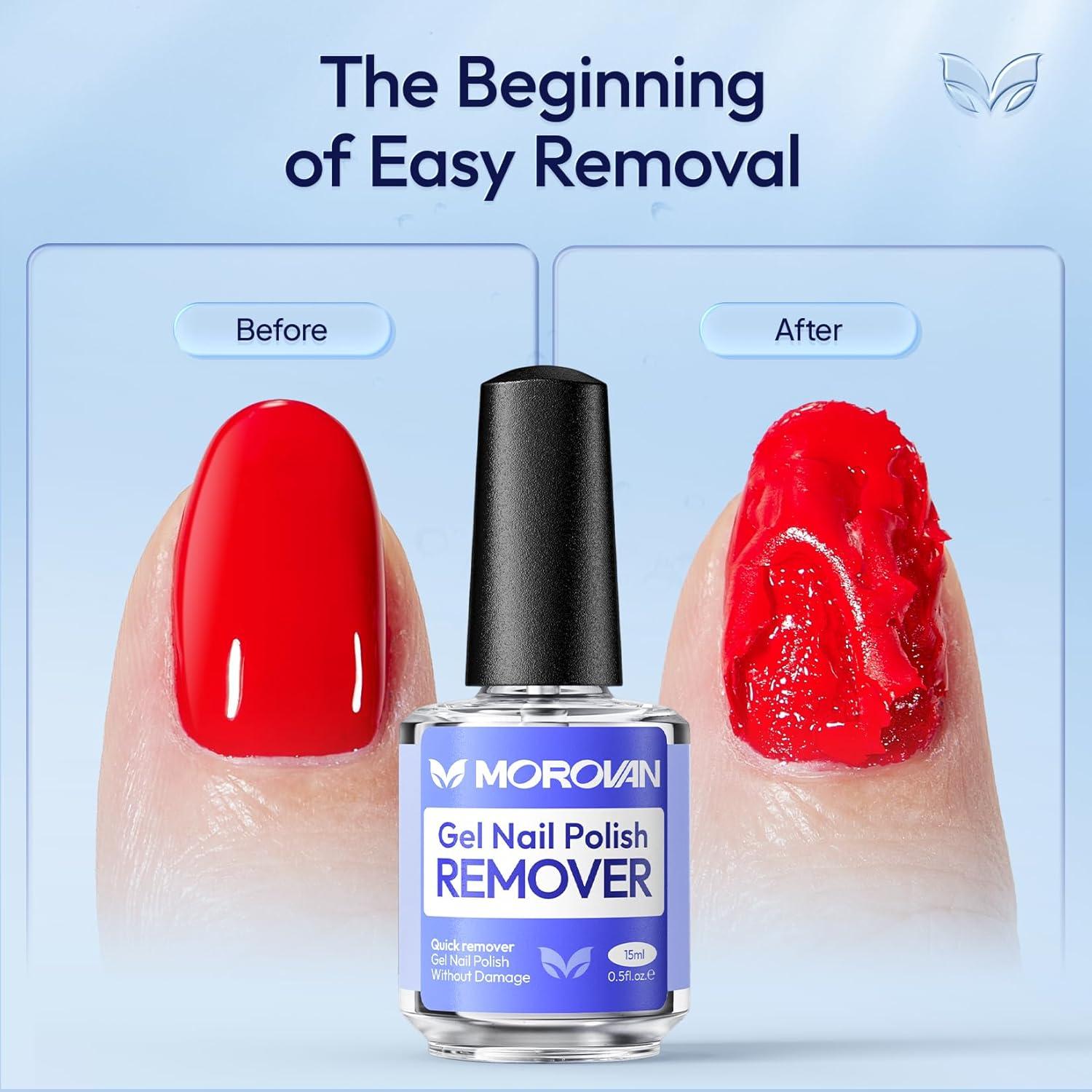 Removedor de Esmalte de Uñas en Gel Morovan 15ml Sin Acetona