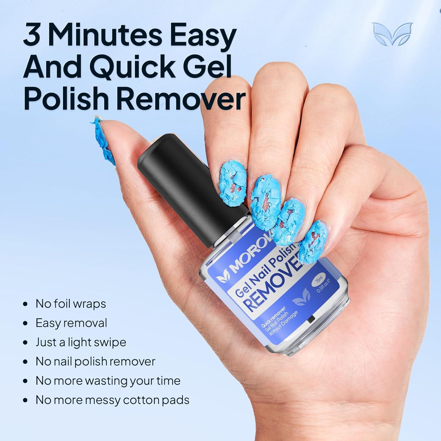 Removedor de Esmalte de Uñas en Gel Morovan 15ml Sin Acetona