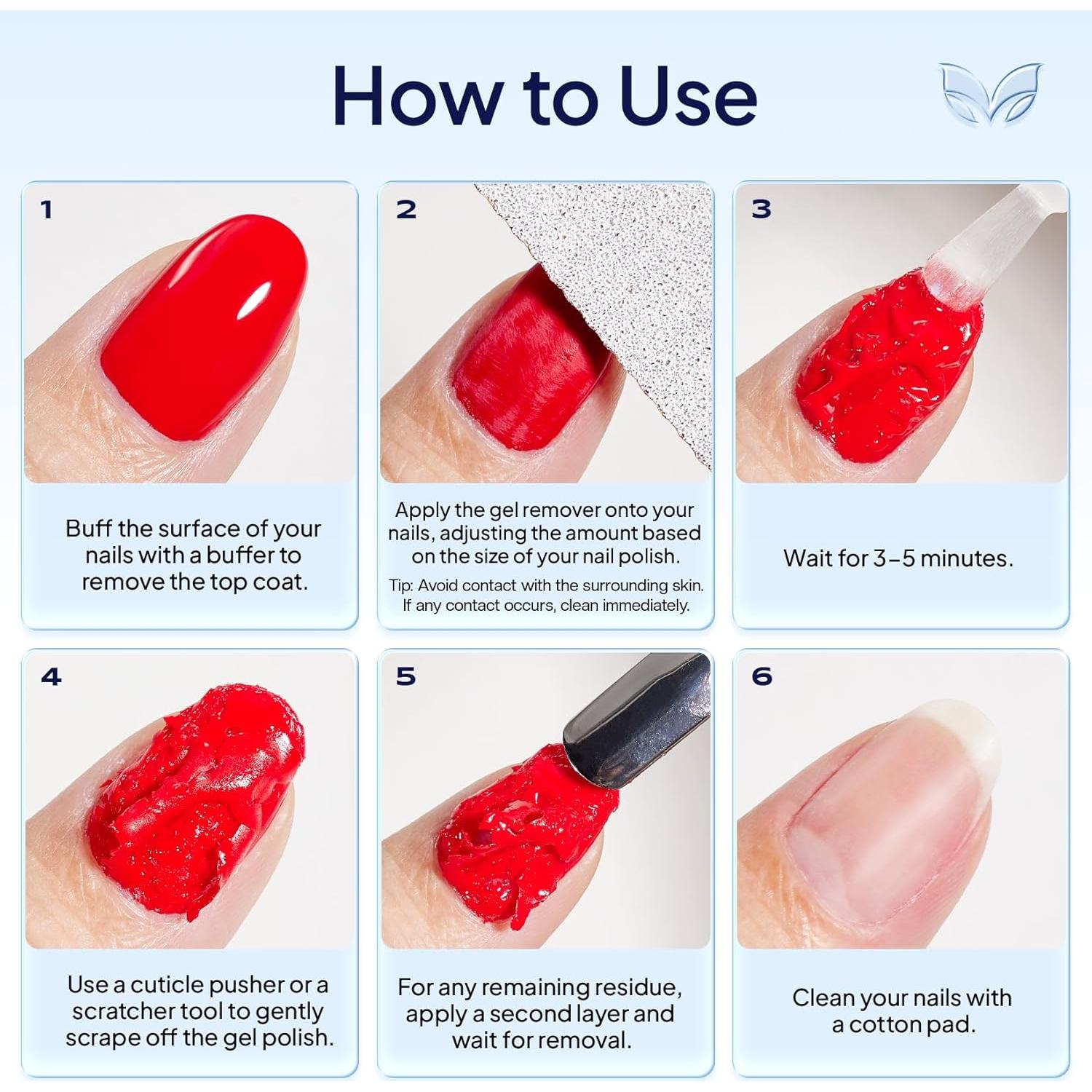 Removedor de Esmalte de Uñas en Gel Morovan 15ml Sin Acetona