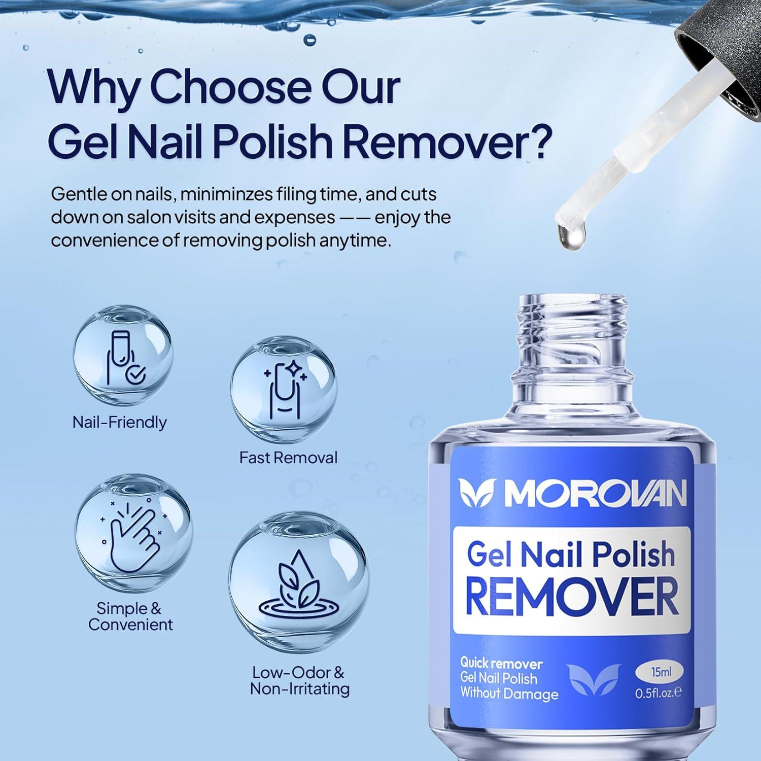 Removedor de Esmalte de Uñas en Gel Morovan 15ml Sin Acetona