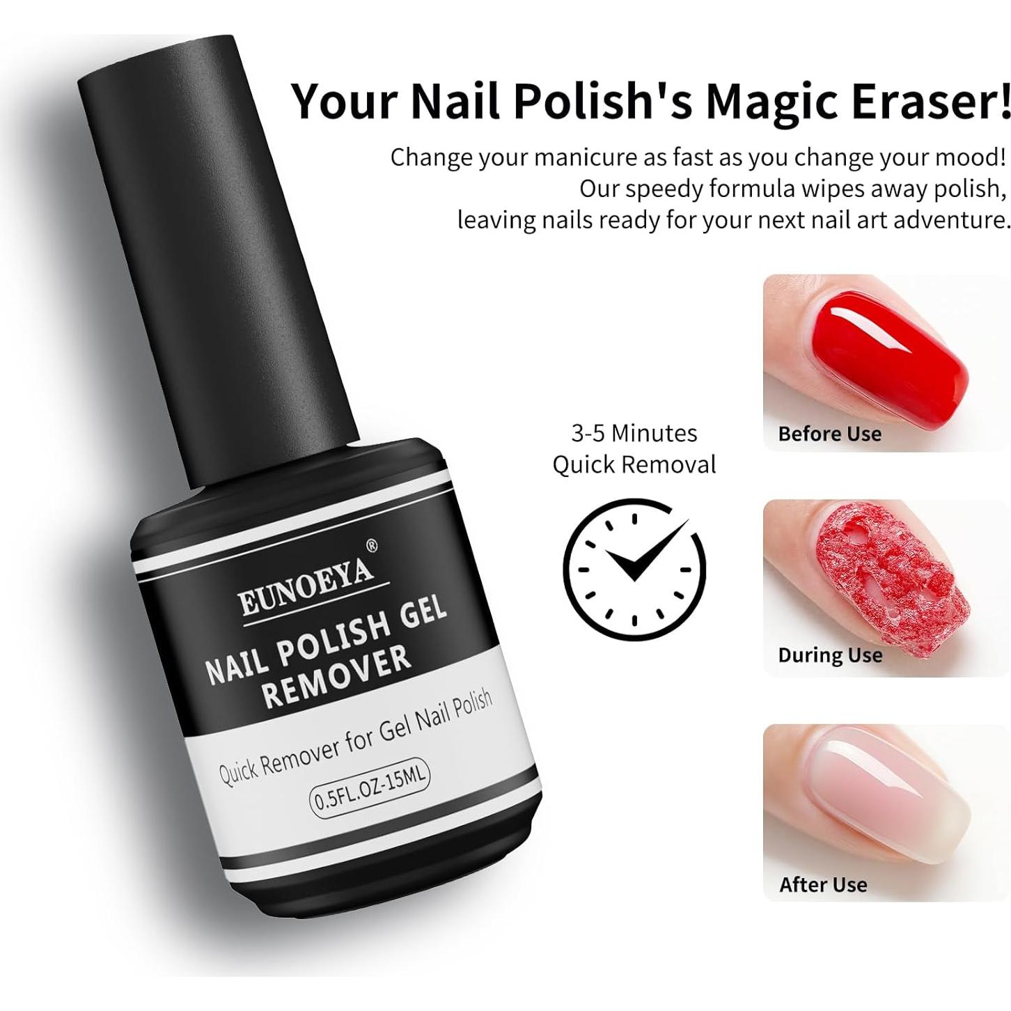 Removedor de Esmalte de Uñas en Gel Sin Acetona EUNOEYA 15ml