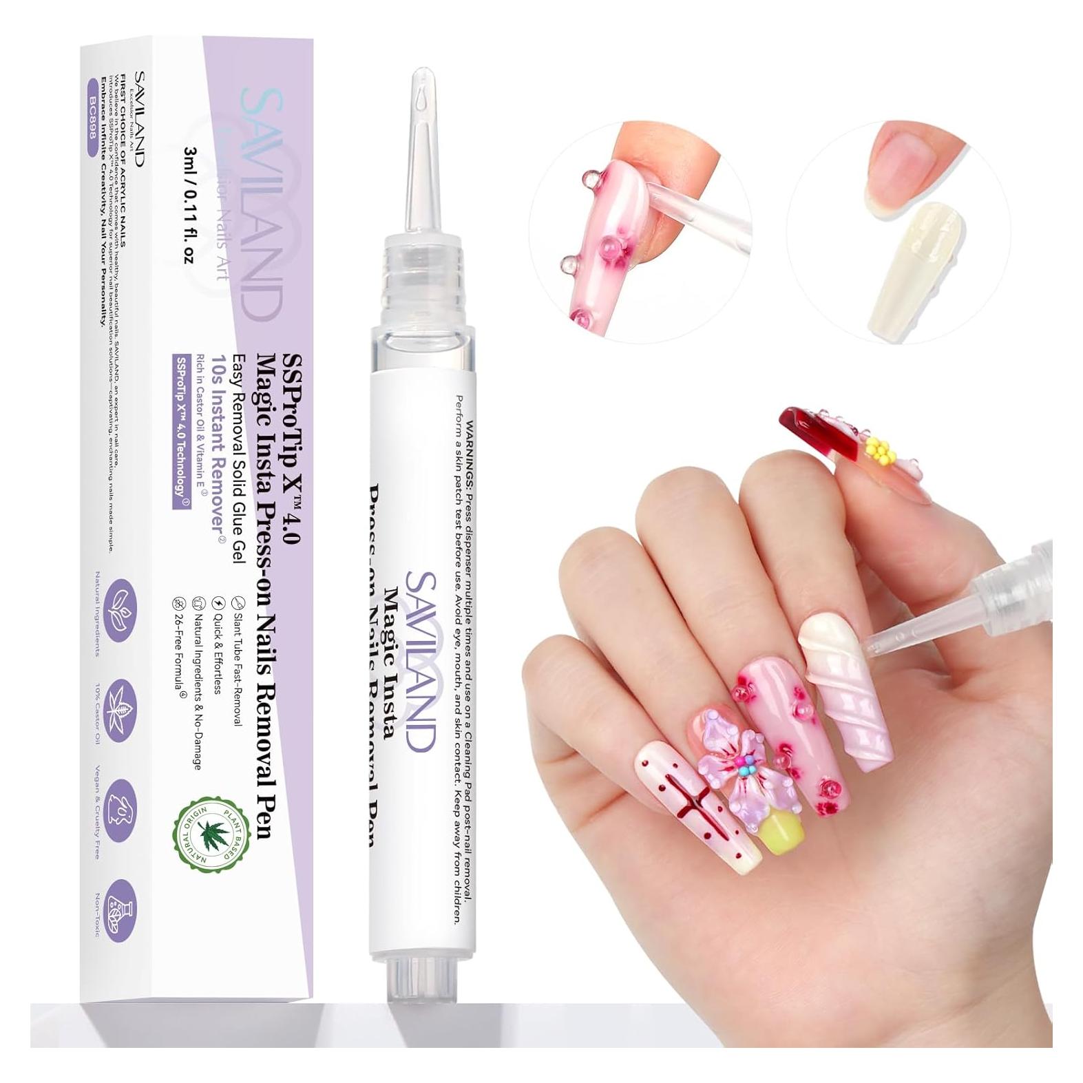 Bolígrafo Removedor de Pegamento para Uñas SAVILAND 10s