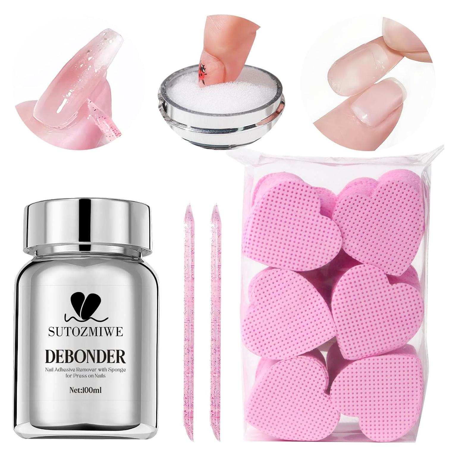 Kit Removedor de Adhesivo para Uñas Brtavizvy 100ml con Esponjas