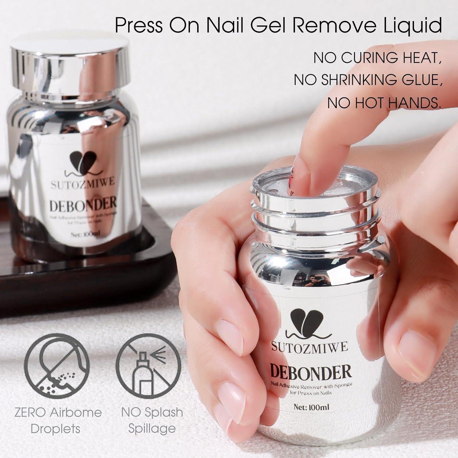 Kit Removedor de Adhesivo para Uñas Brtavizvy 100ml con Esponjas