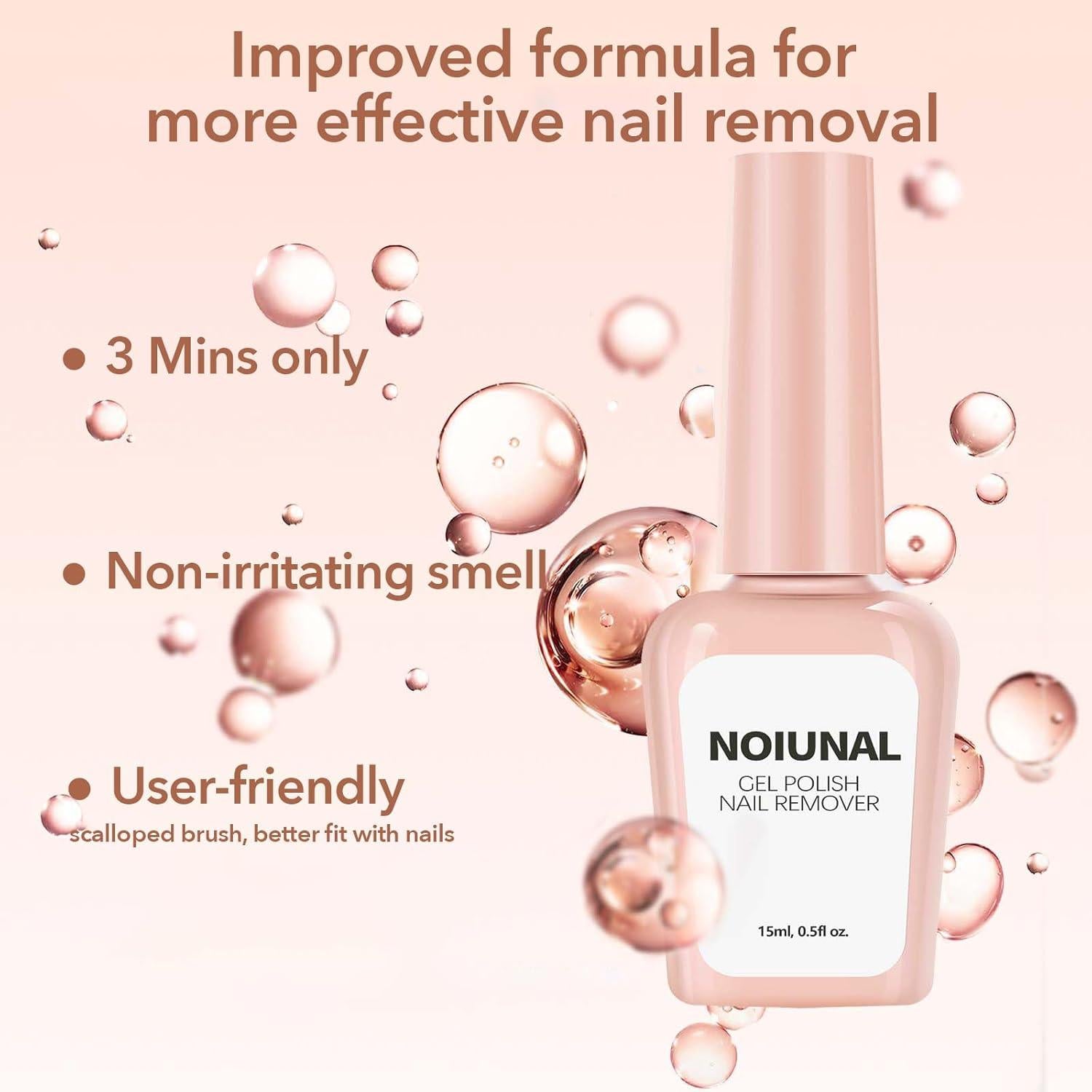 Removedor de Esmalte de Uñas Gel Noiunal 15ml Kit Profesional
