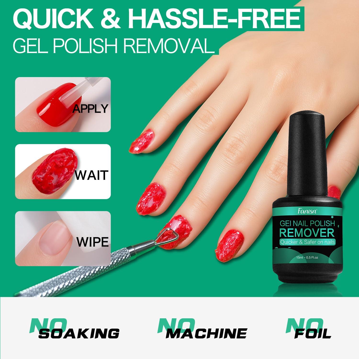 Removedor de Esmalte de Uñas en Gel Fanisn 2x15ml Libre de Acetona