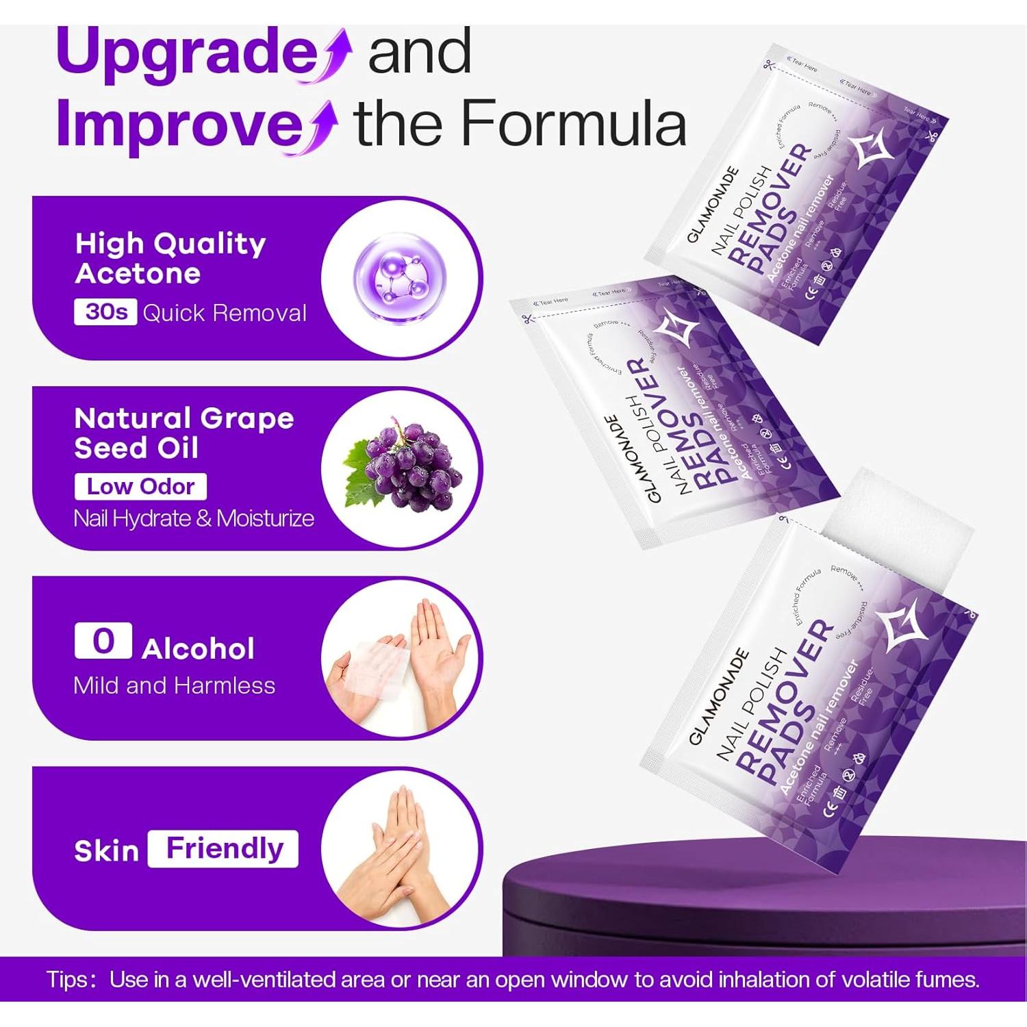 Discos Desmaquillantes de Esmalte Glamona de Uñas 50 PCS