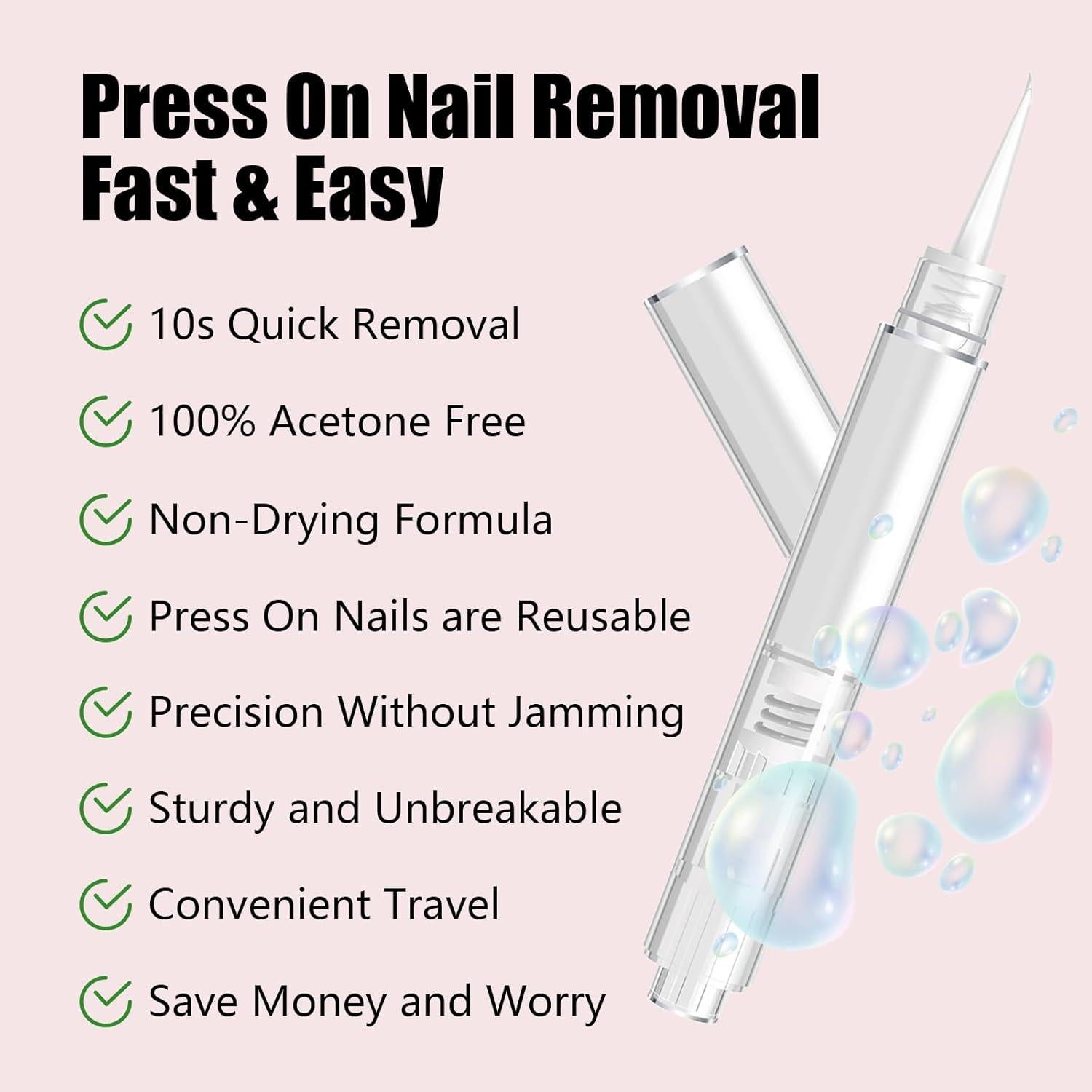 Removedor de Pegamento para Uñas Nowyeh 3 Pcs Hidratante 5% Vit E