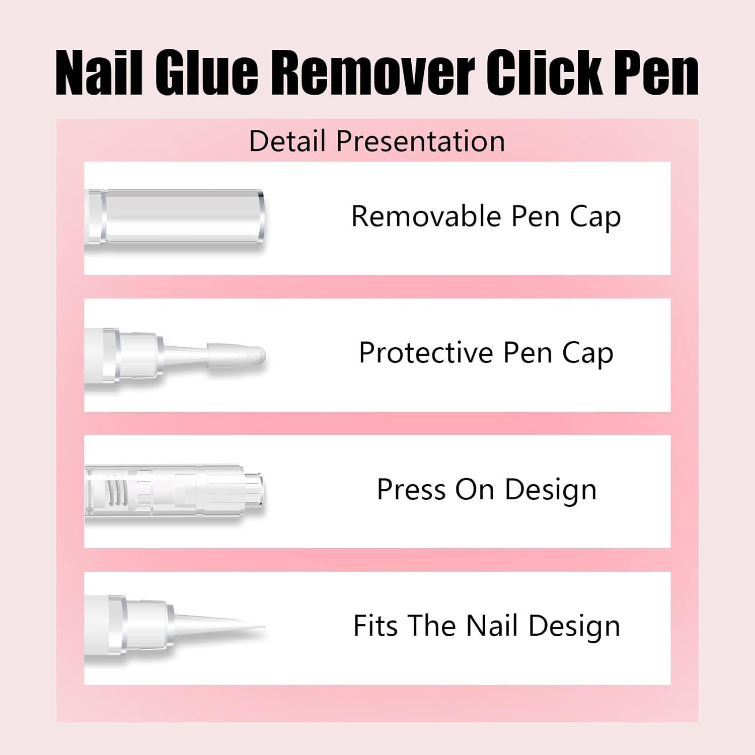 Removedor de Pegamento para Uñas Nowyeh 3 Pcs Hidratante 5% Vit E