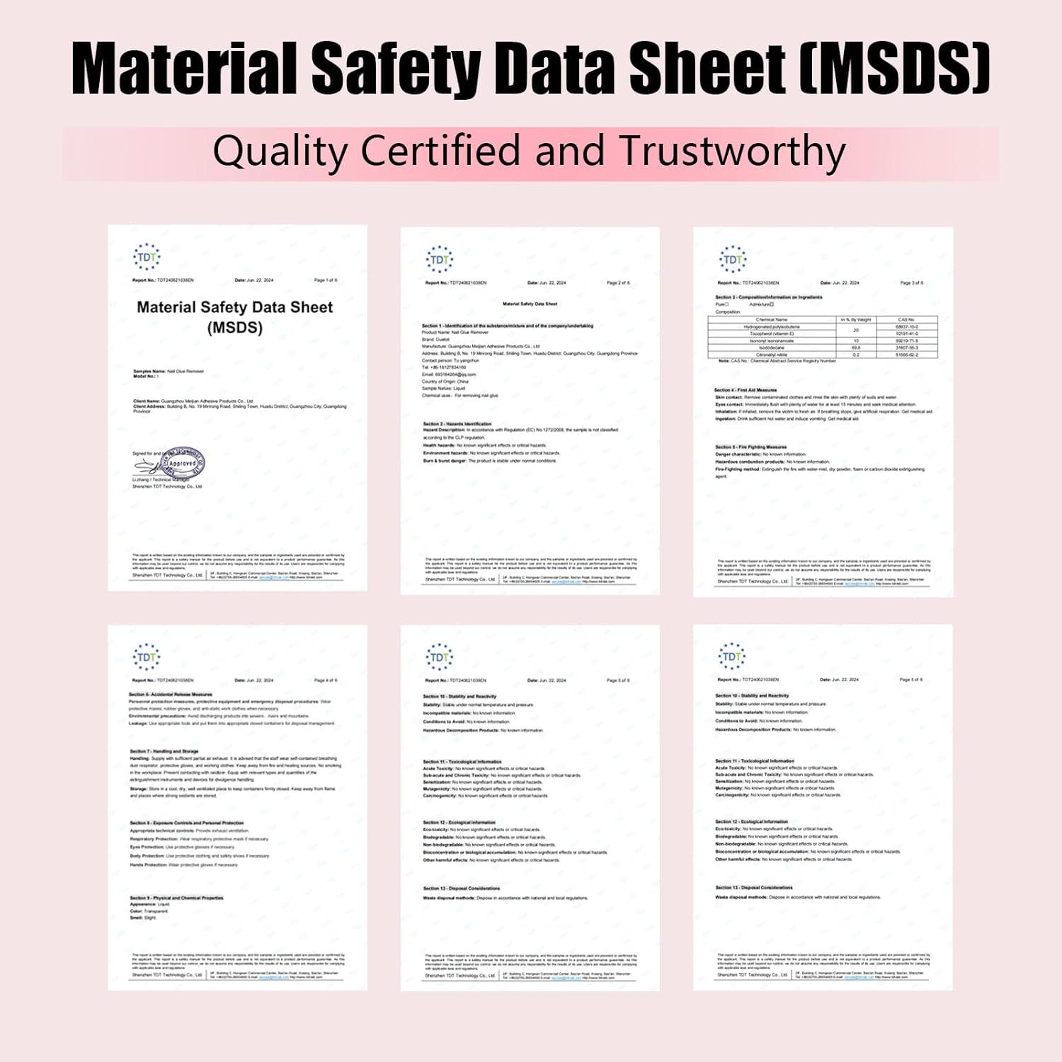 Removedor de Pegamento para Uñas Nowyeh 3 Pcs Hidratante 5% Vit E