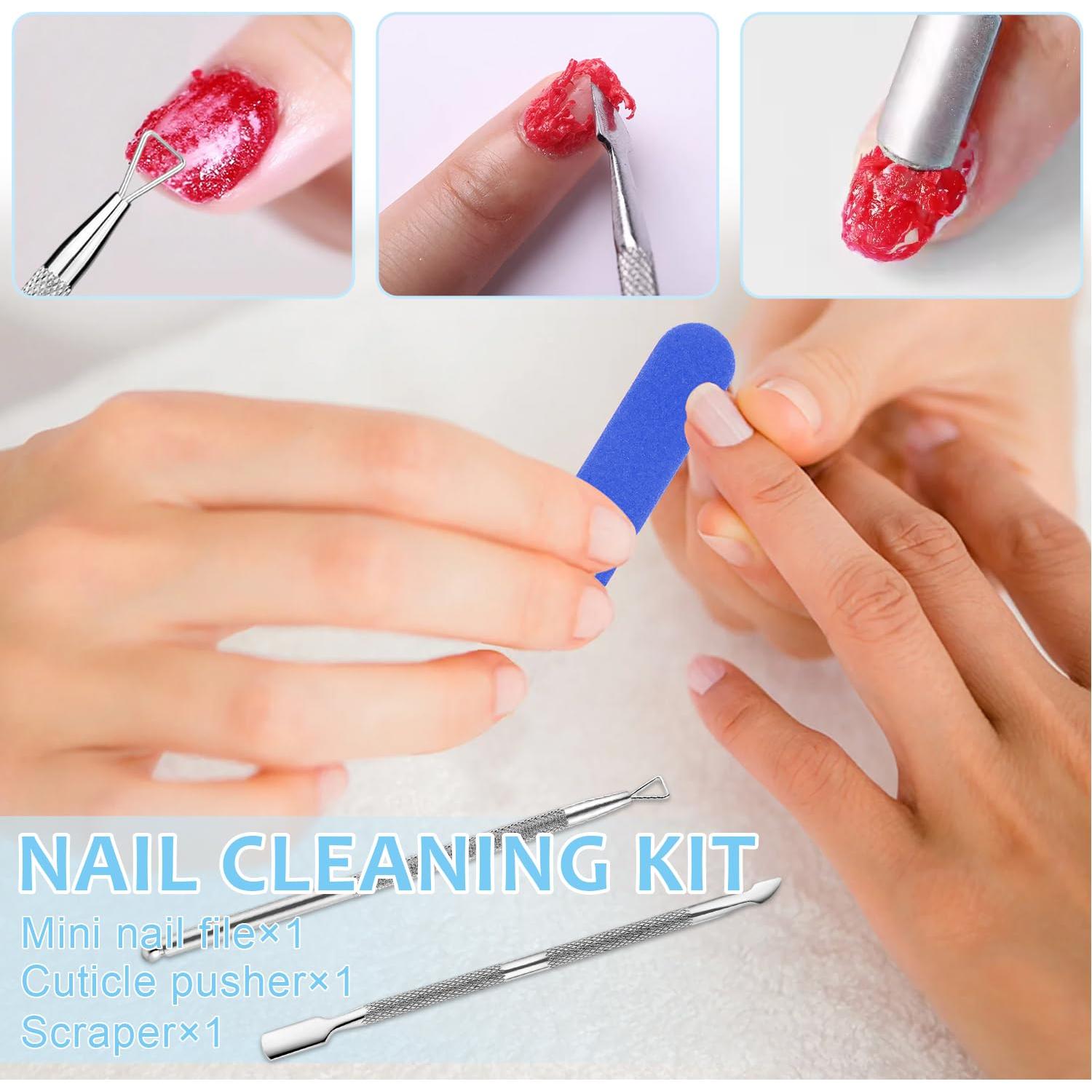 Quick Gel Nail Polish Remover Kit, Easy Remove Gel Polish in 3 Minutes, Safe for Natural Nails with Nail Tools, No Need Soaking or Wrapping, Gel Remover for Nails, Larger Size (60ml)