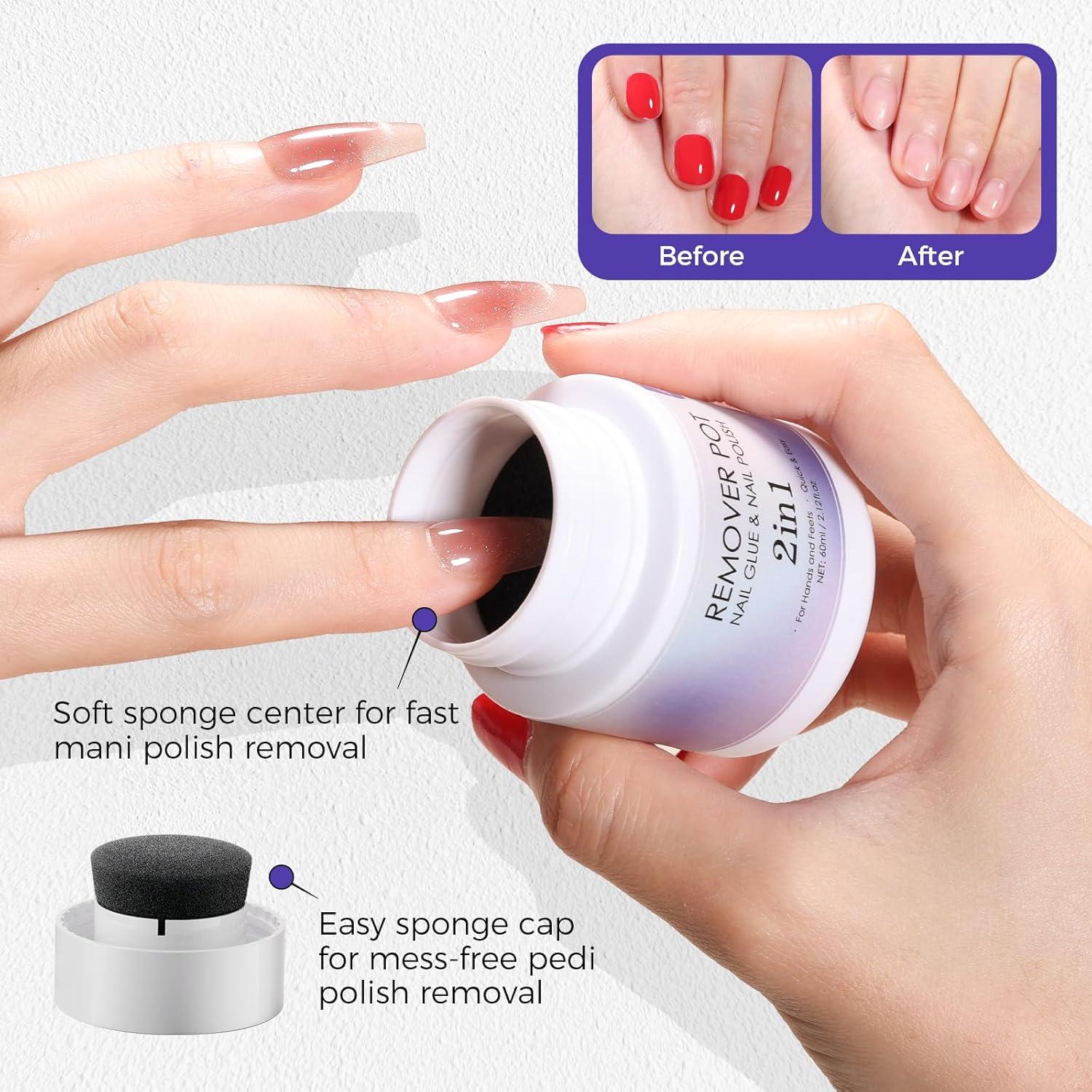 Removedor de Esmalte de Uñas GELLAKTIK 60ml con Esponja