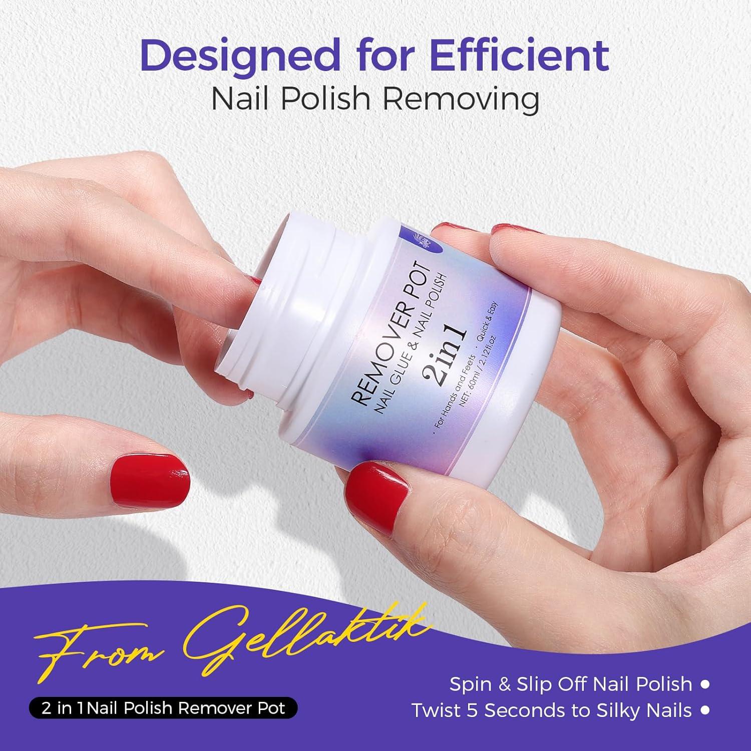 Removedor de Esmalte de Uñas GELLAKTIK 60ml con Esponja