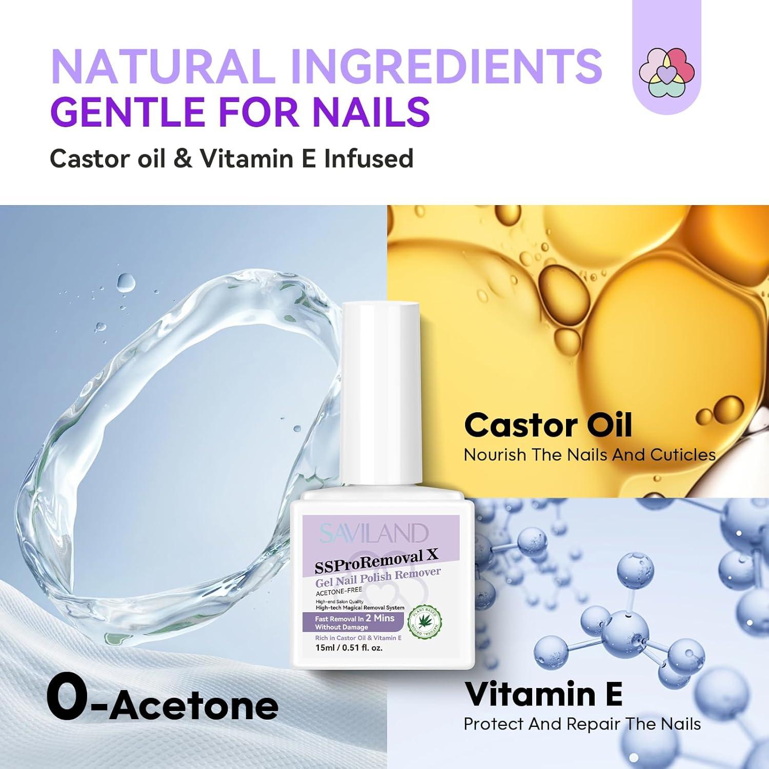 Removedor de Esmalte en Gel SAVILAND 15 ML - Rápido 2 Minutos