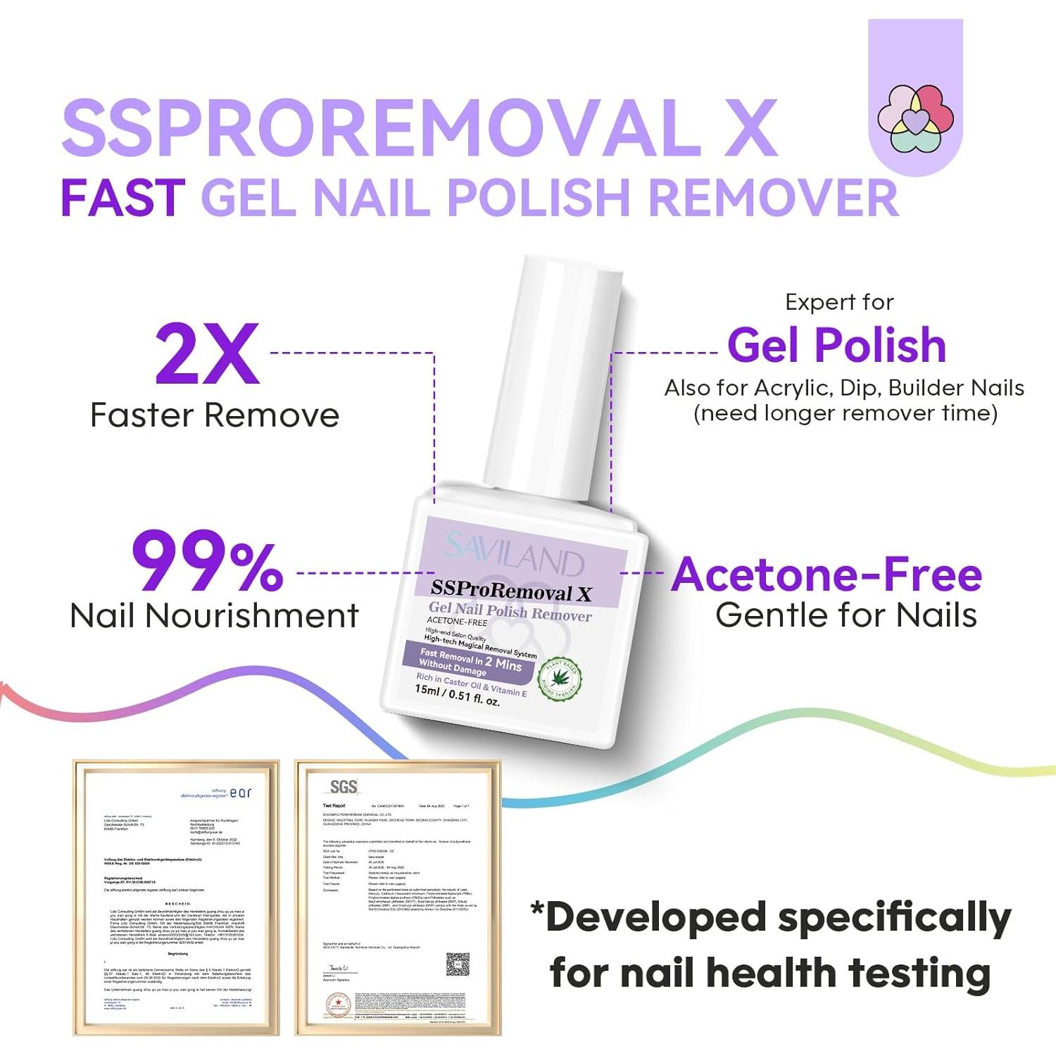 Removedor de Esmalte en Gel SAVILAND 15 ML - Rápido 2 Minutos