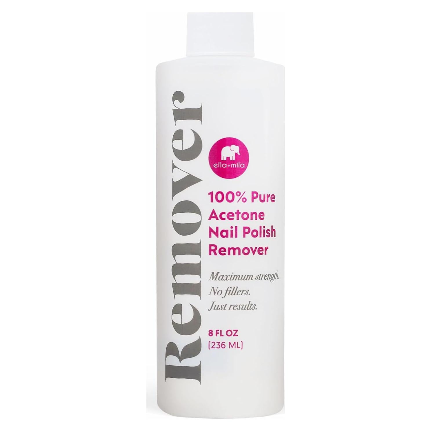 Removedor de Esmalte de Uñas Ella Mila 100% Acetona 236.6 ml