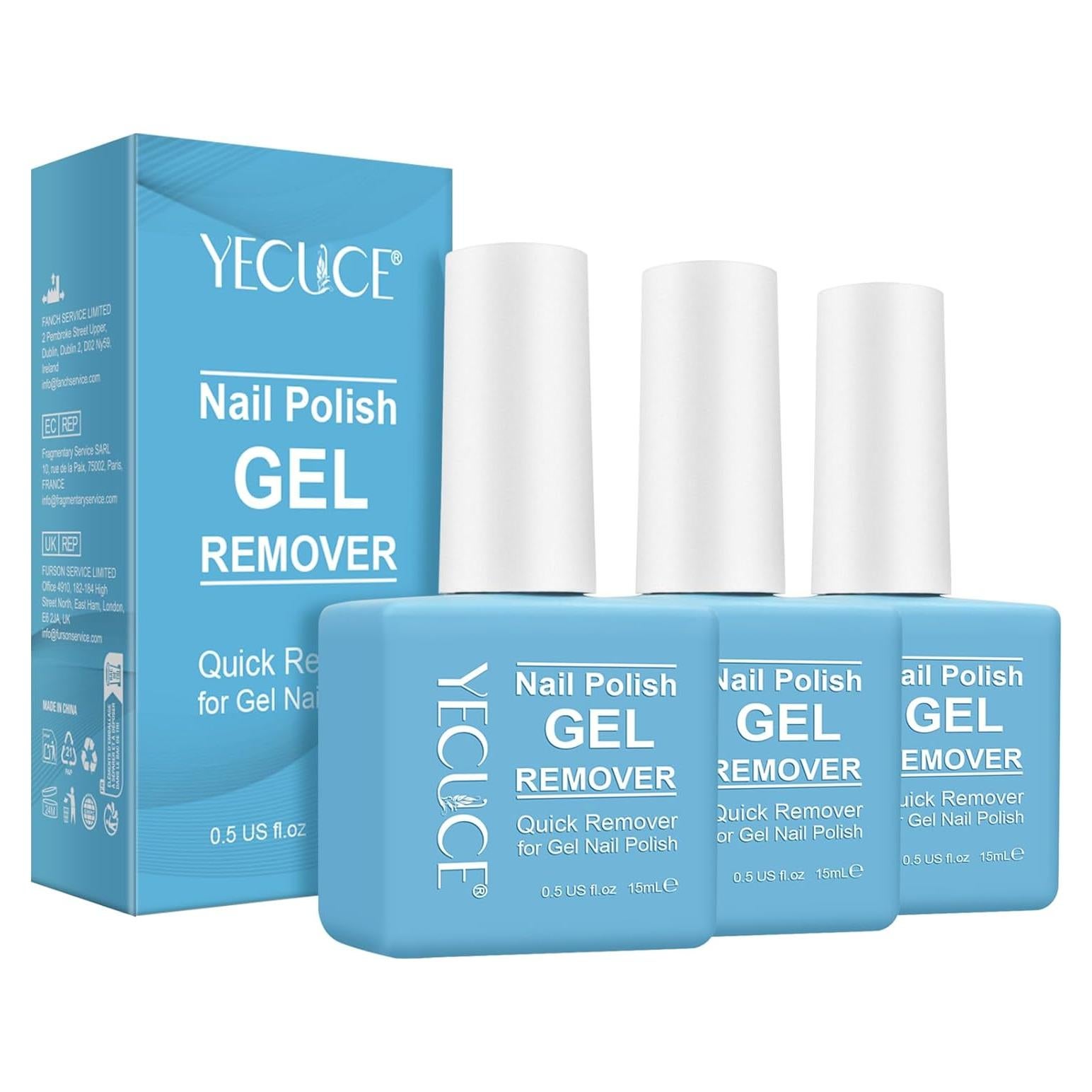 Removedor de Esmalte en Gel Wlytech 3x15ml, Rápido y Suave