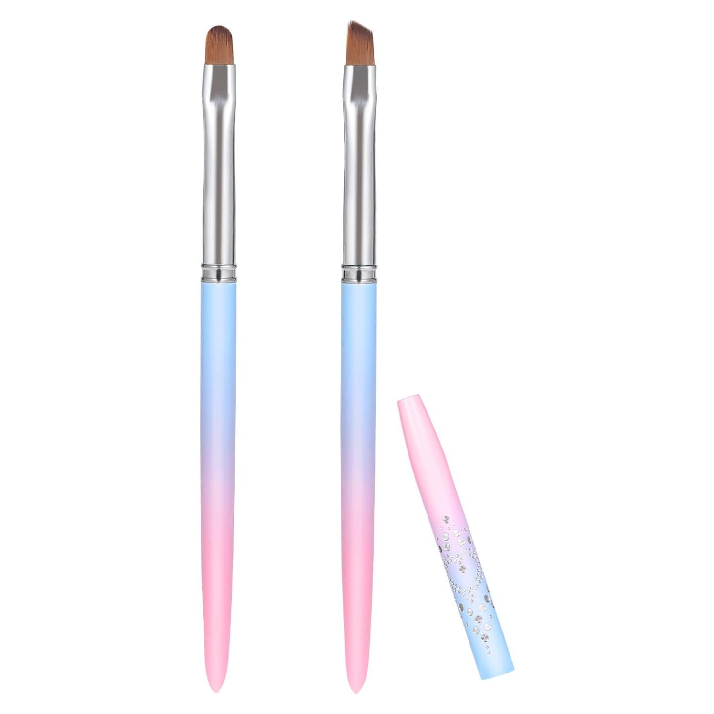 2 Pinceles de Limpieza para Uñas SAVITA - Redondo y Angulado