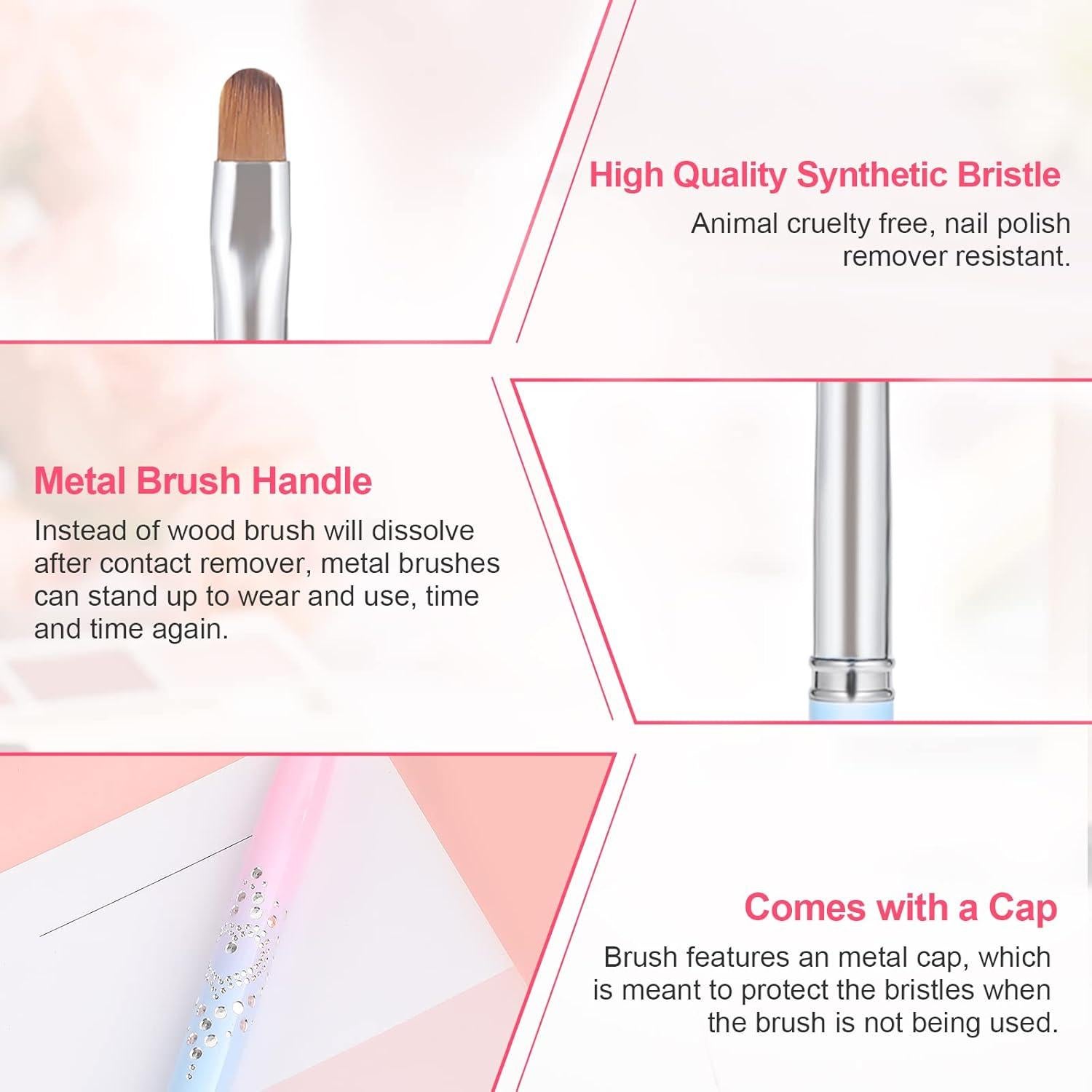 2 Pinceles de Limpieza para Uñas SAVITA - Redondo y Angulado