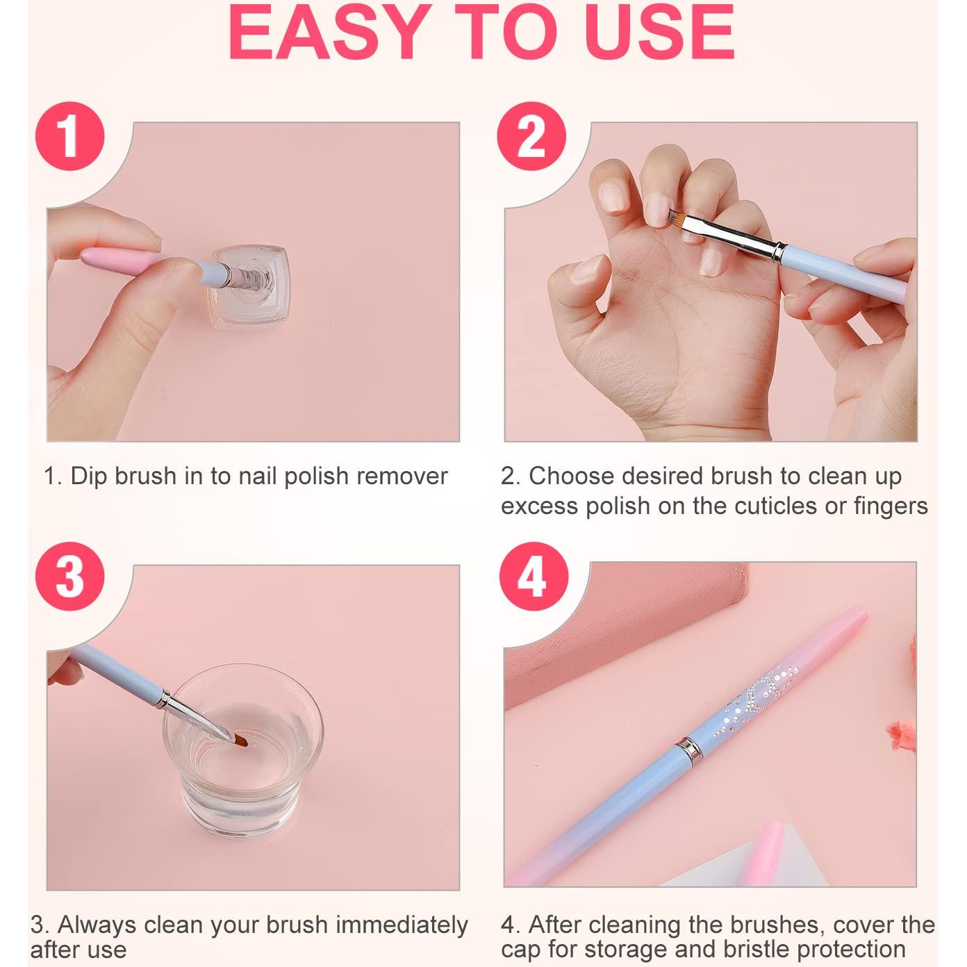 2 Pinceles de Limpieza para Uñas SAVITA - Redondo y Angulado