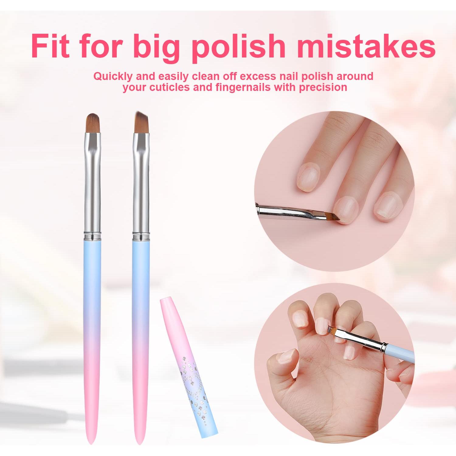 2 Pinceles de Limpieza para Uñas SAVITA - Redondo y Angulado