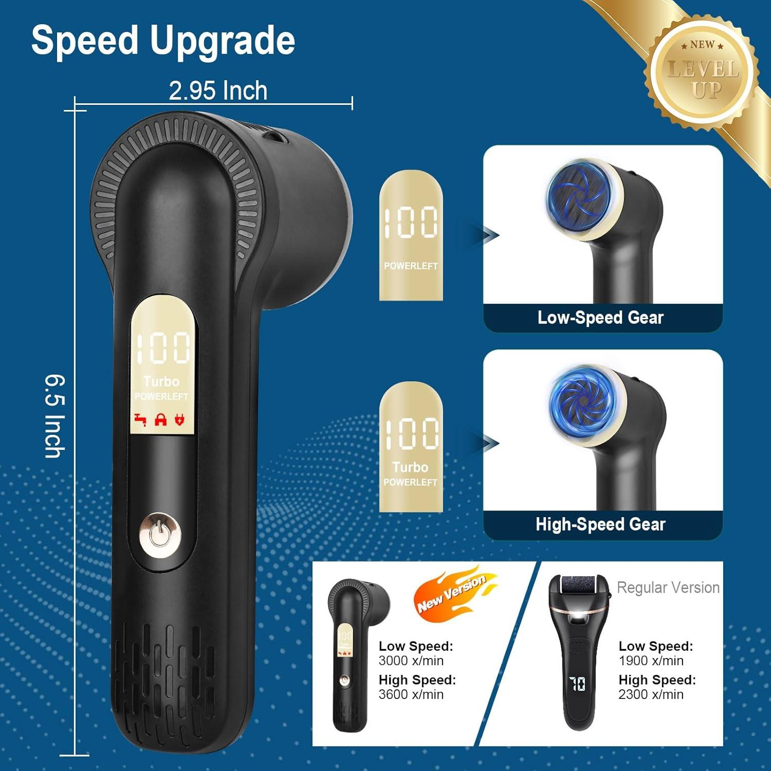 LAVAED Removedor de Callos Eléctrico Recargable IPX7 Negro