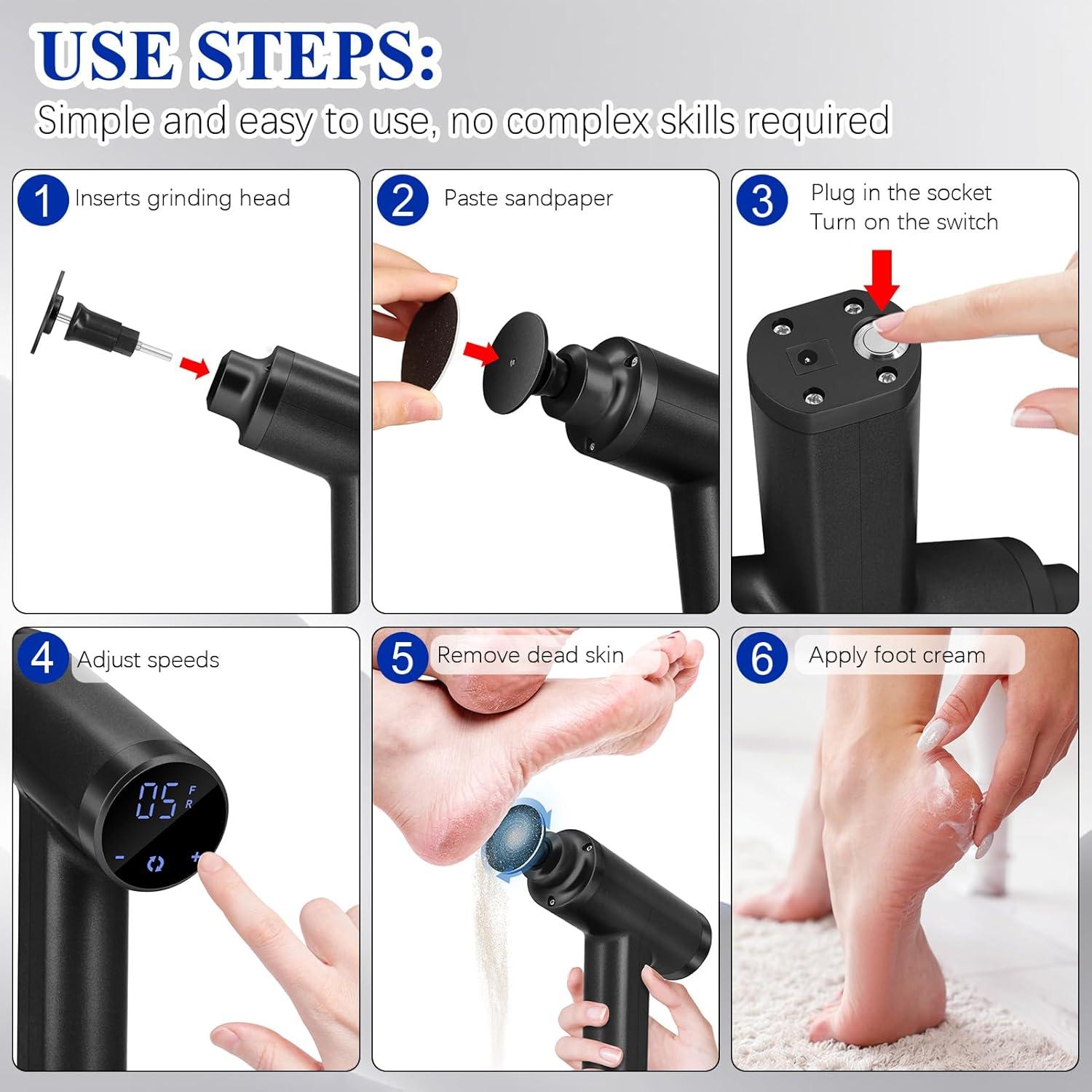 Removedor de Callos Eléctrico FCR-3 Ajustable 4500RPM Negro