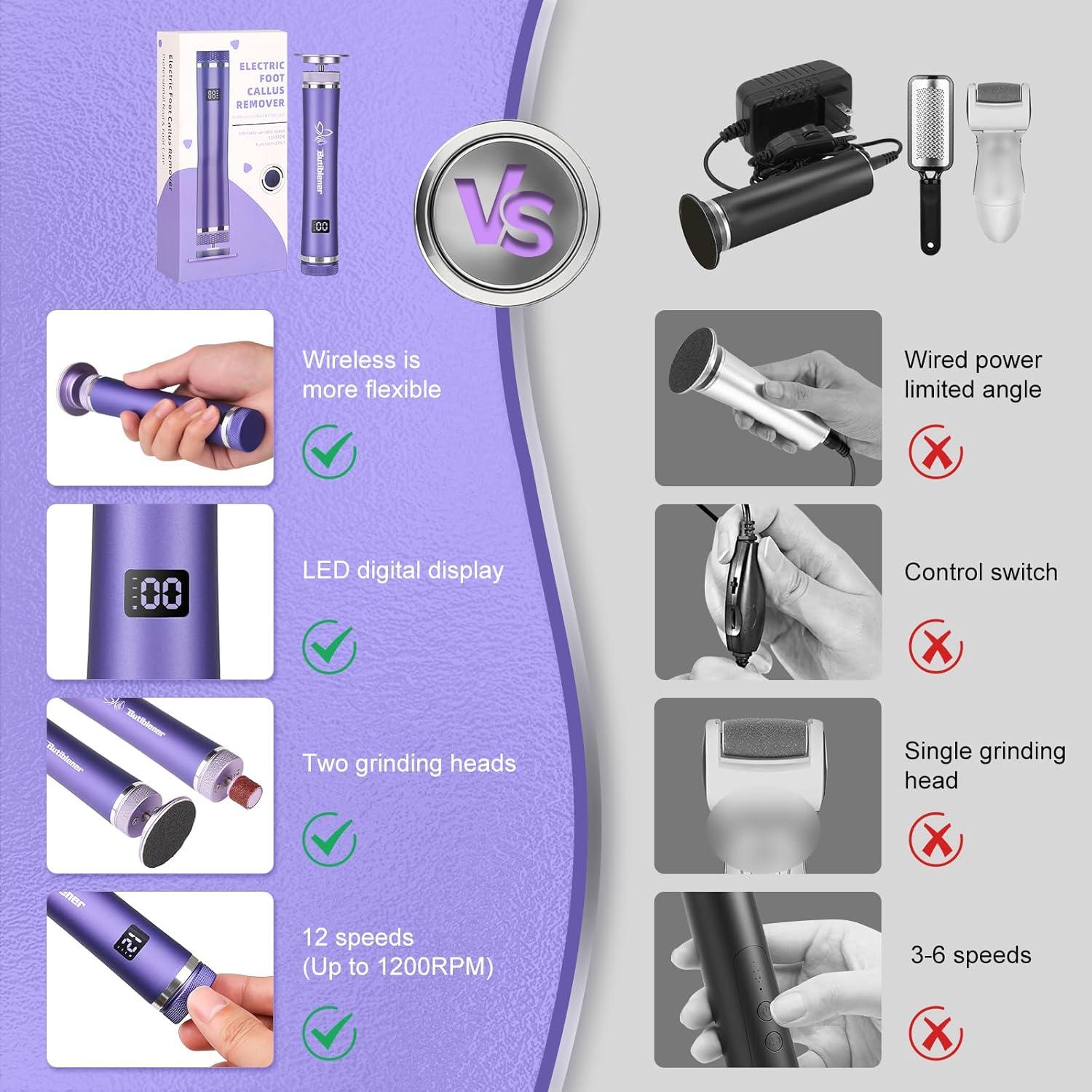 Removedor de Callos Eléctrico Butiblener MY-101 Inalámbrico 3 en 1