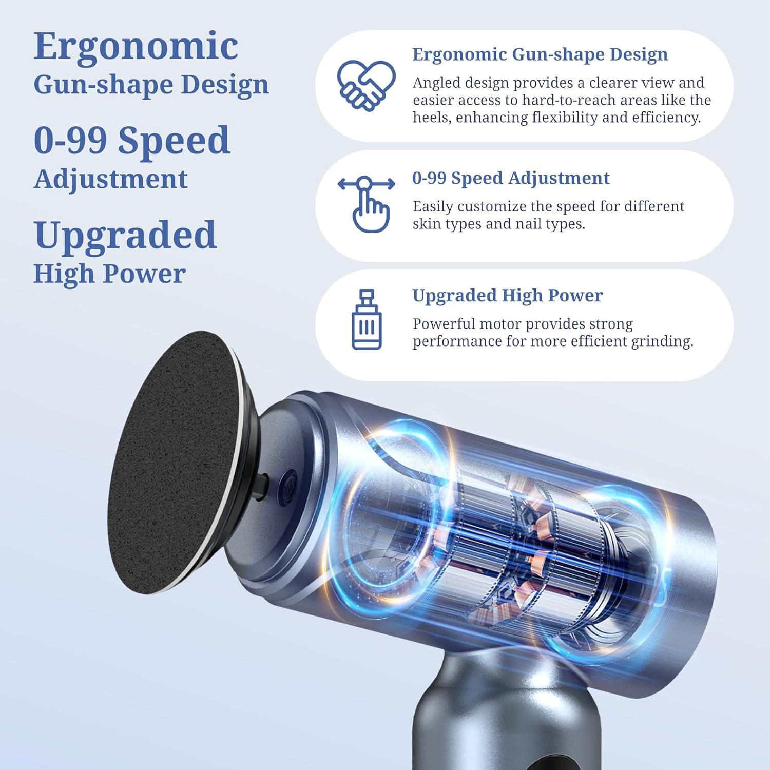 Lima Eléctrica PELCAS para Pies y Uñas 2 en 1 Inalámbrica
