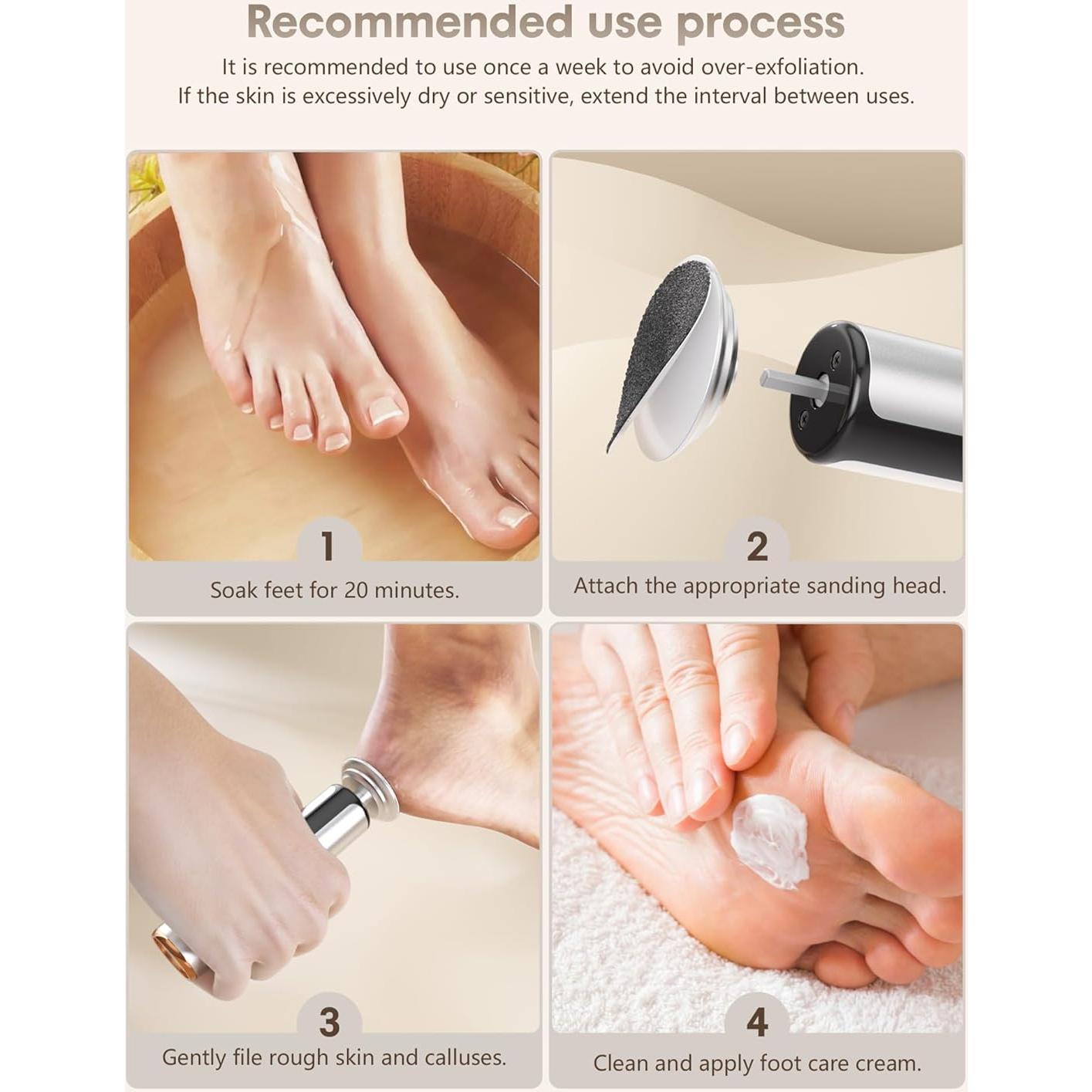 Juego de Papel de Lija 60 Pcs KIUCID 4.2 cm para Pie Eléctrico