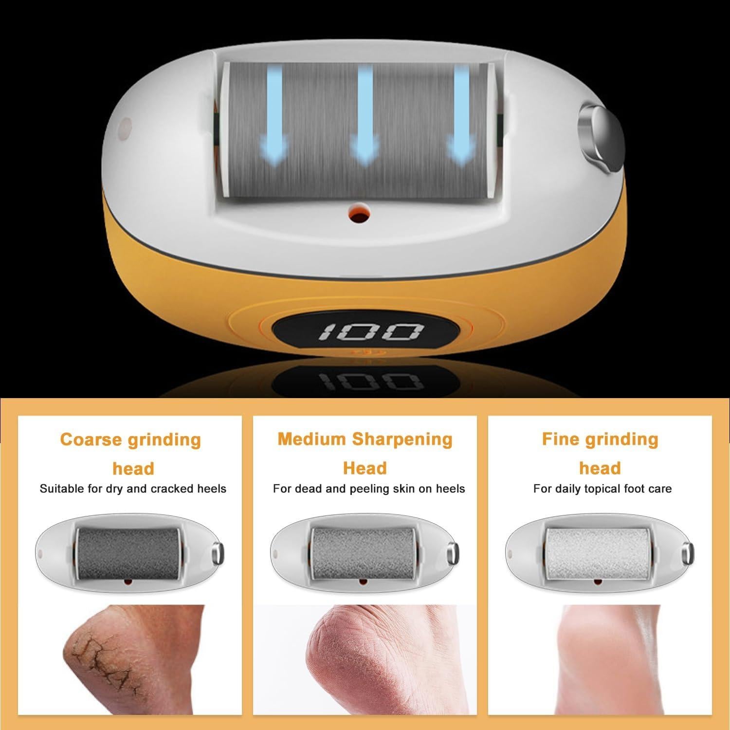 Pulidor Eléctrico de Pies FOTN DDMJJ USB Recargable Naranja