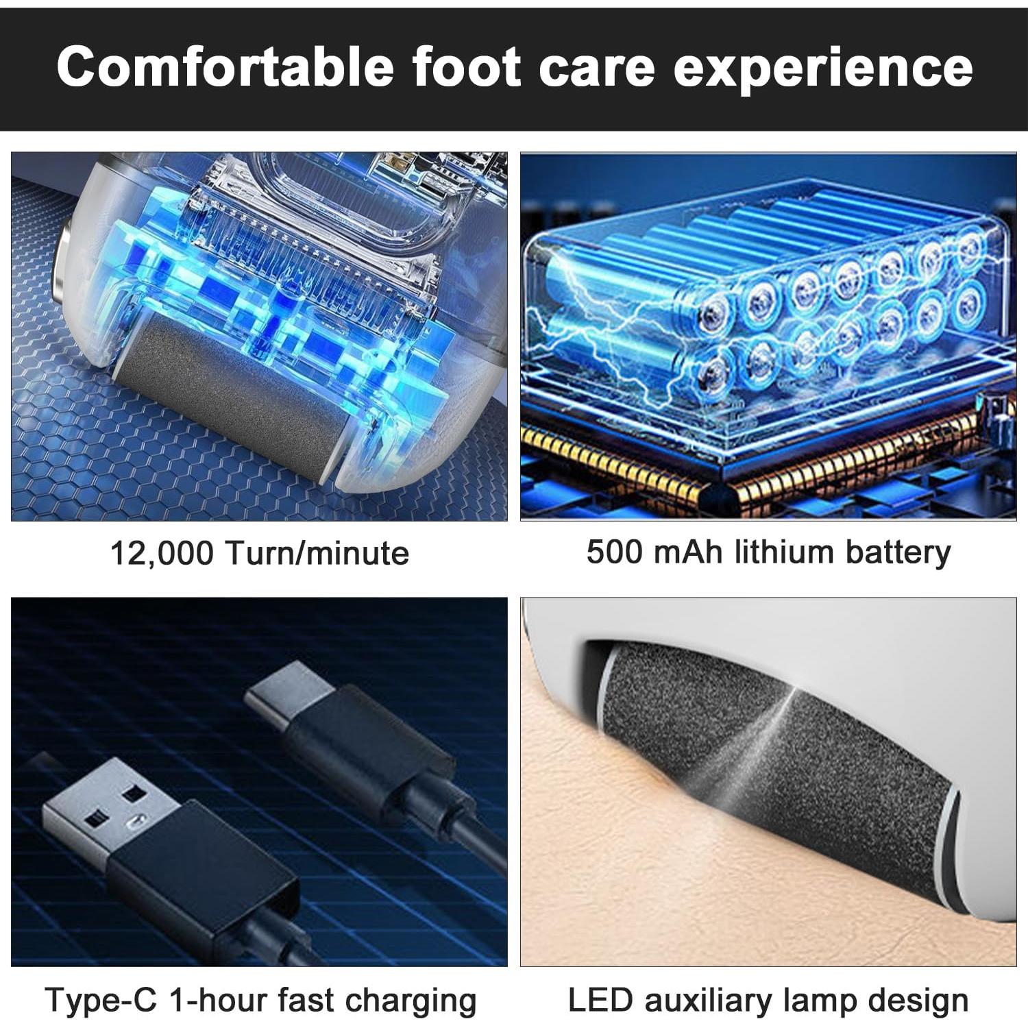 Pulidor Eléctrico de Pies FOTN DDMJJ USB Recargable Naranja