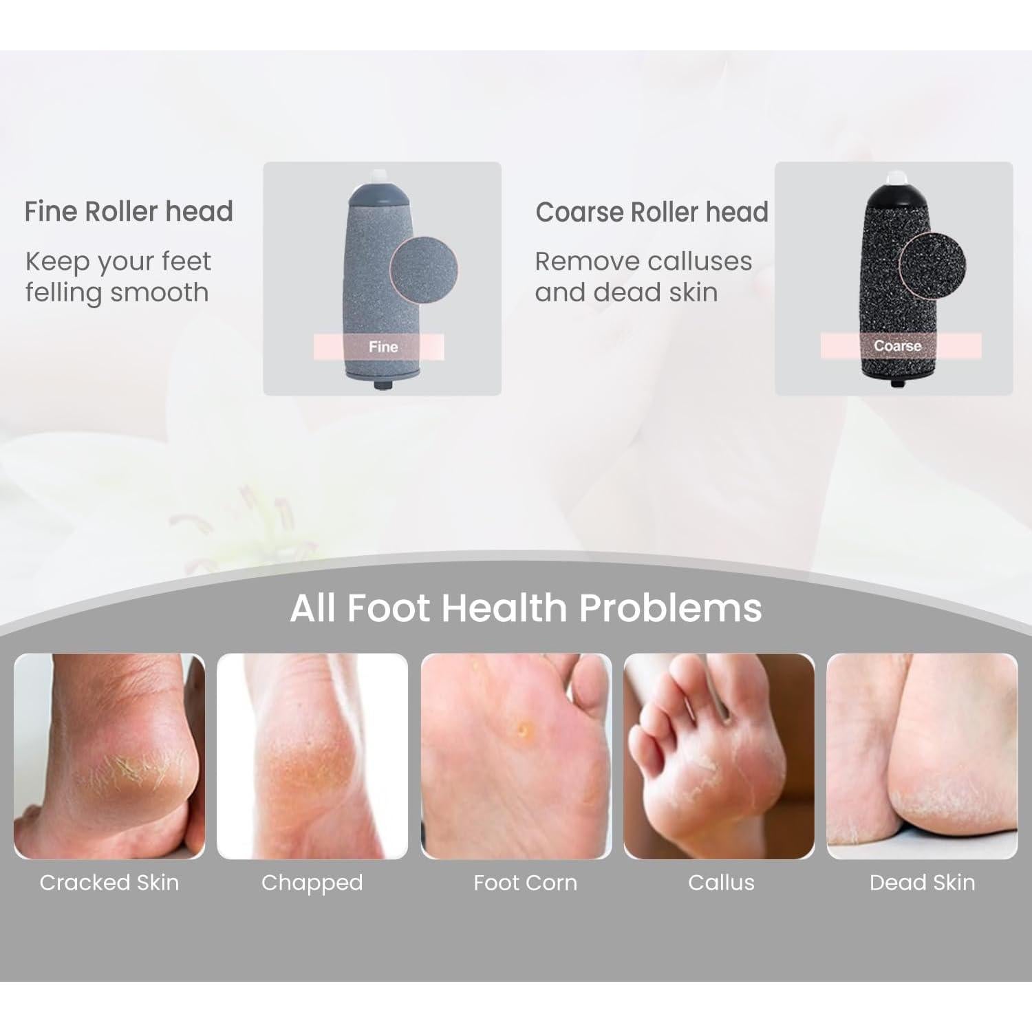 Removedor de Callos Eléctrico ARICEAN Kit Pedicura Blanco