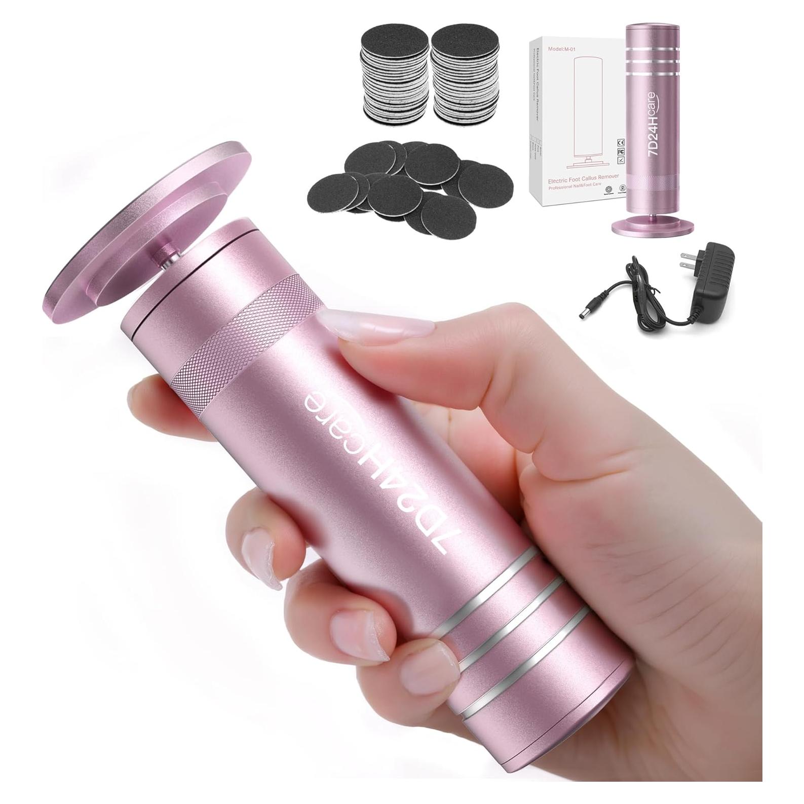 Removedor de Callos Eléctrico 7d24hcare Rosa con 60 Discos
