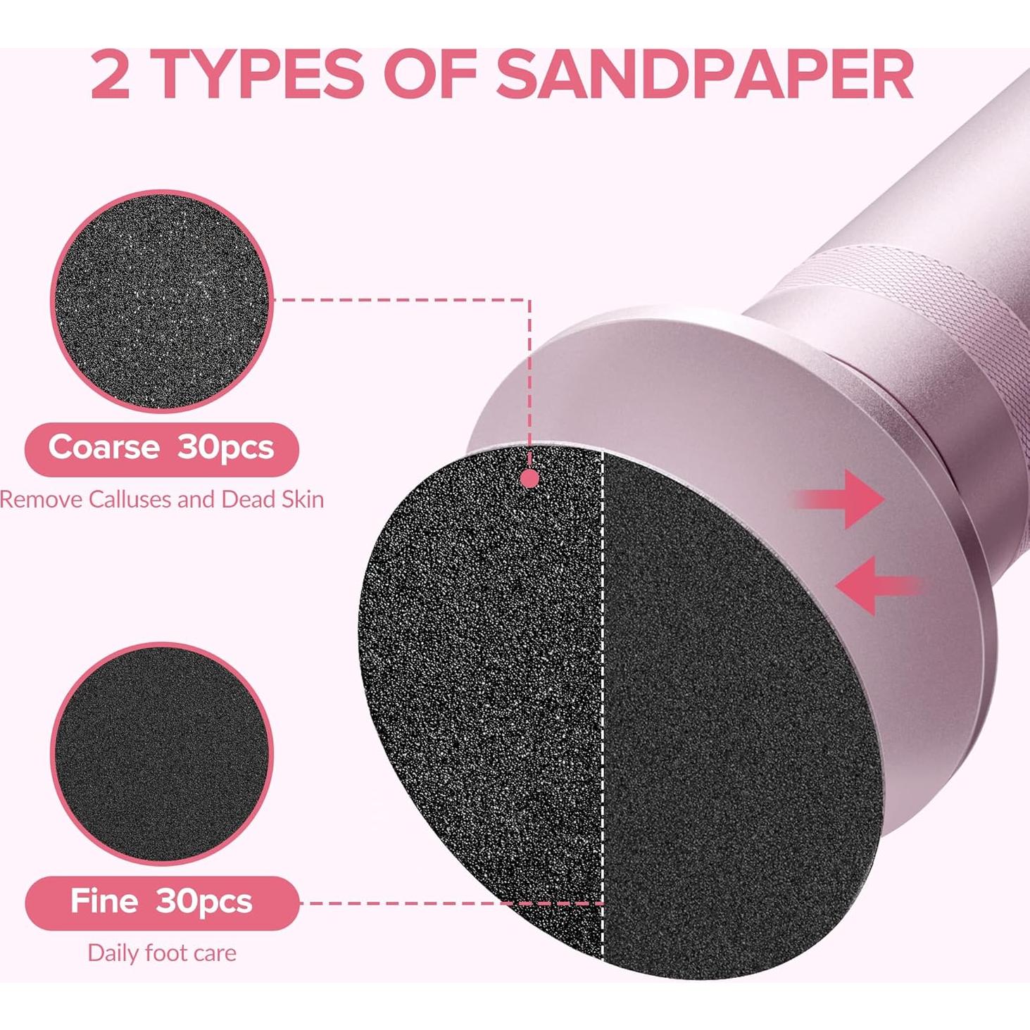 Removedor de Callos Eléctrico 7d24hcare Rosa con 60 Discos