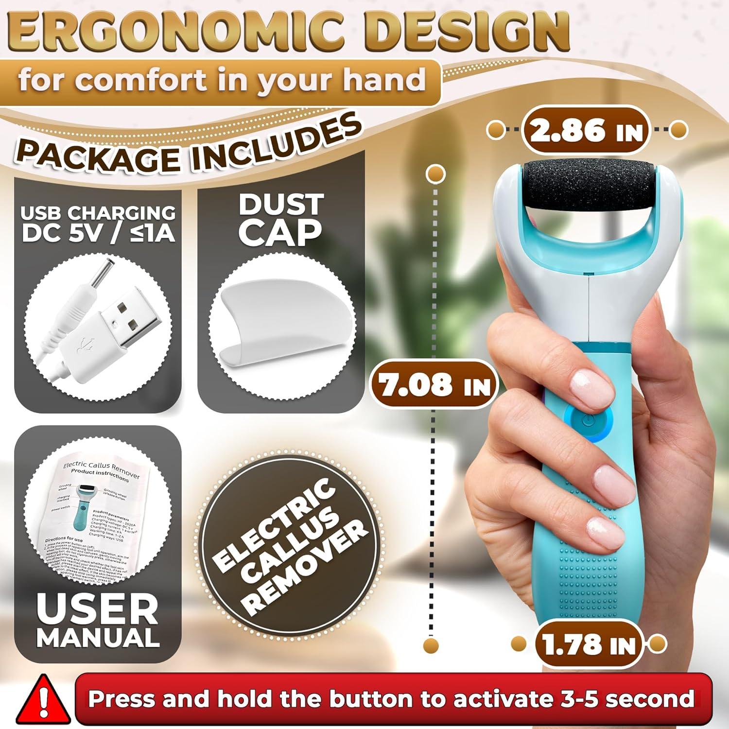 Lijadora eléctrica para pies AZZORI 3 velocidades 1200mAh